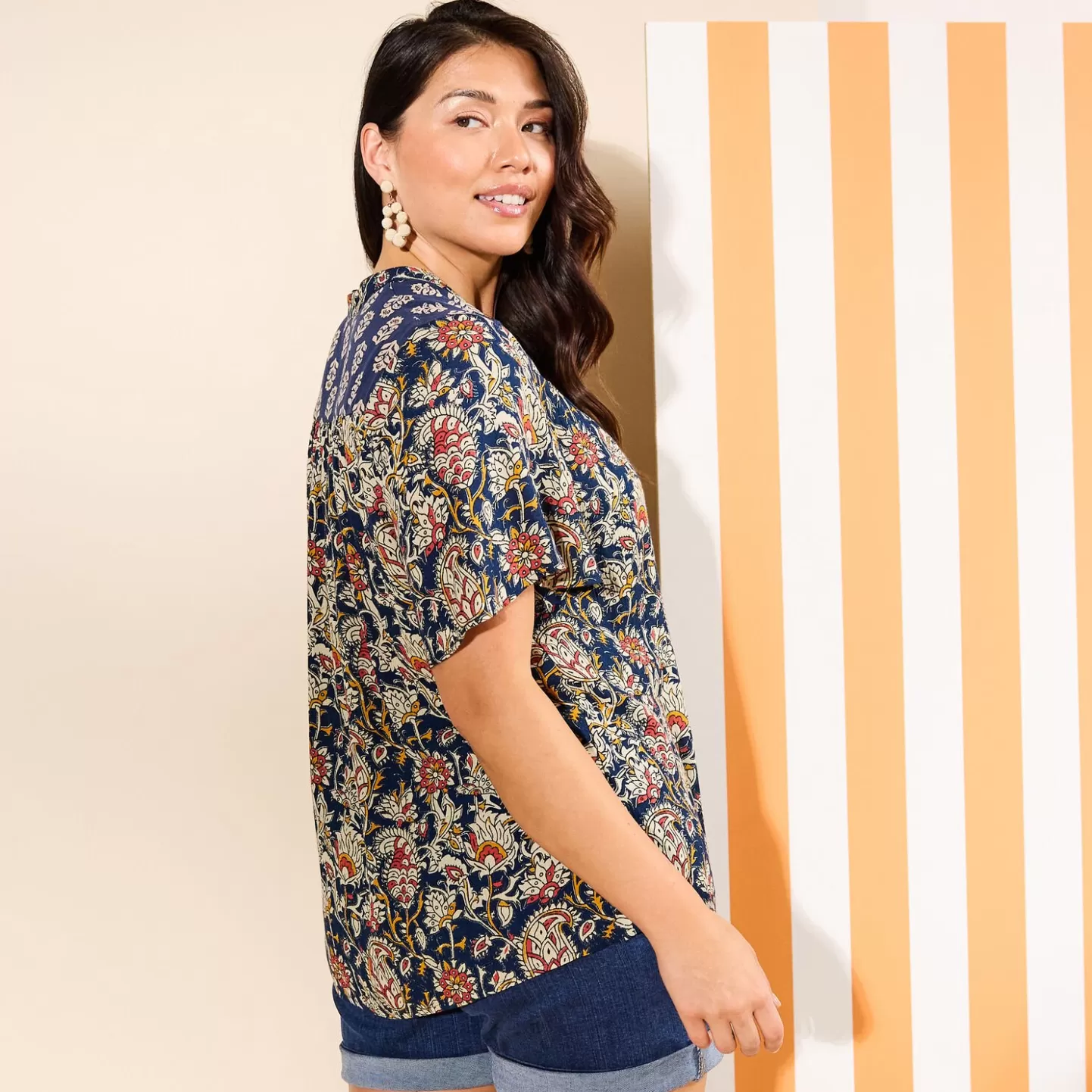 Grain de Malice Blouse Col V Femme- Chemisiers & Blouses