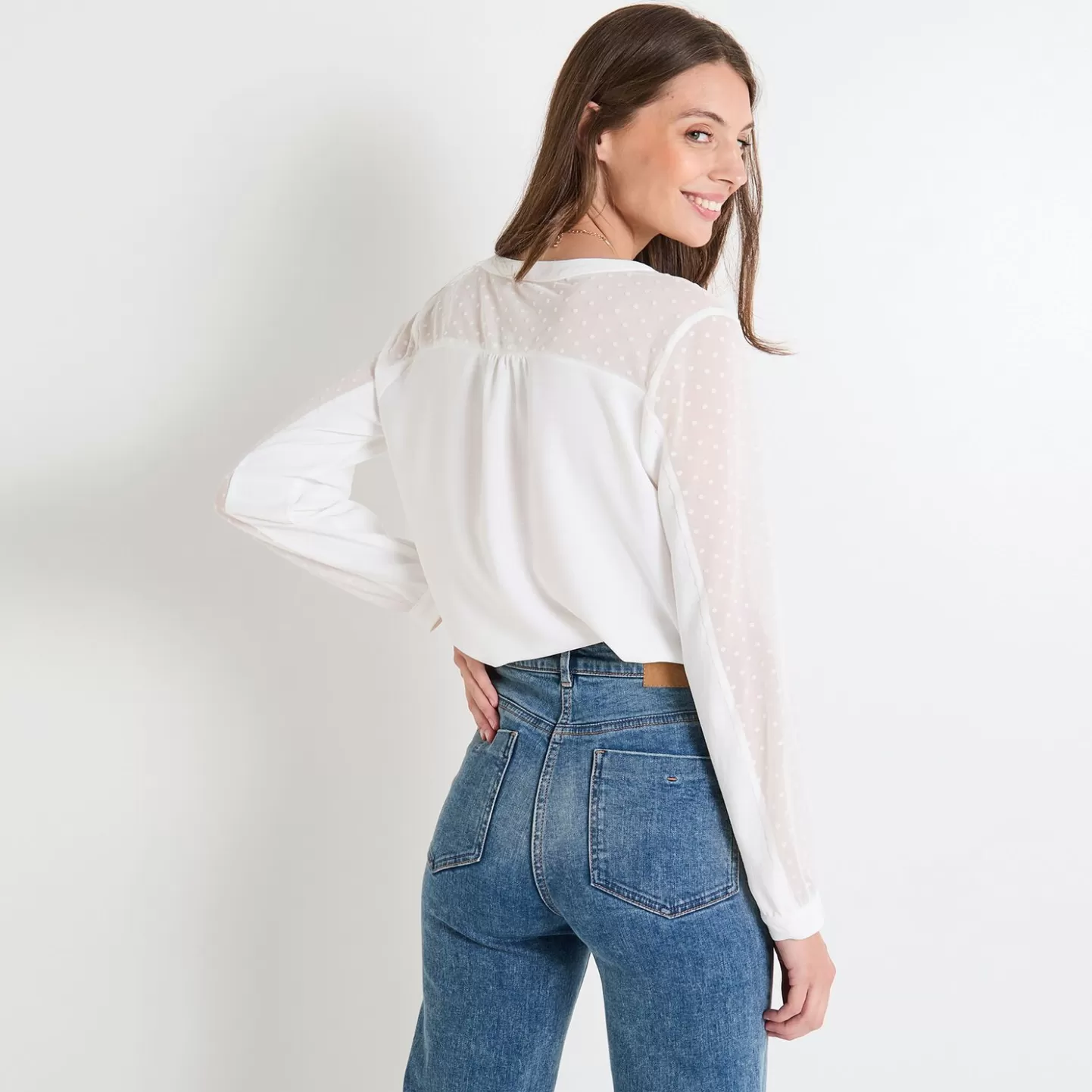 Grain de Malice Blouse Col V Femme- Chemisiers & Blouses