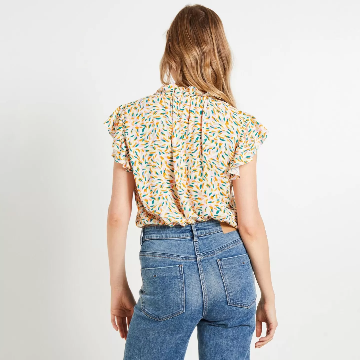 Grain de Malice Blouse Col V Femme- Chemisiers & Blouses
