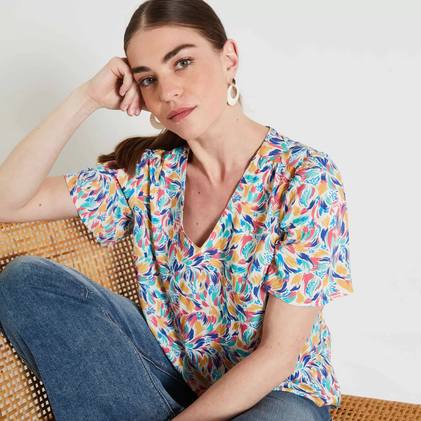 Grain de Malice Blouse Imprimée Femme- Chemisiers & Blouses