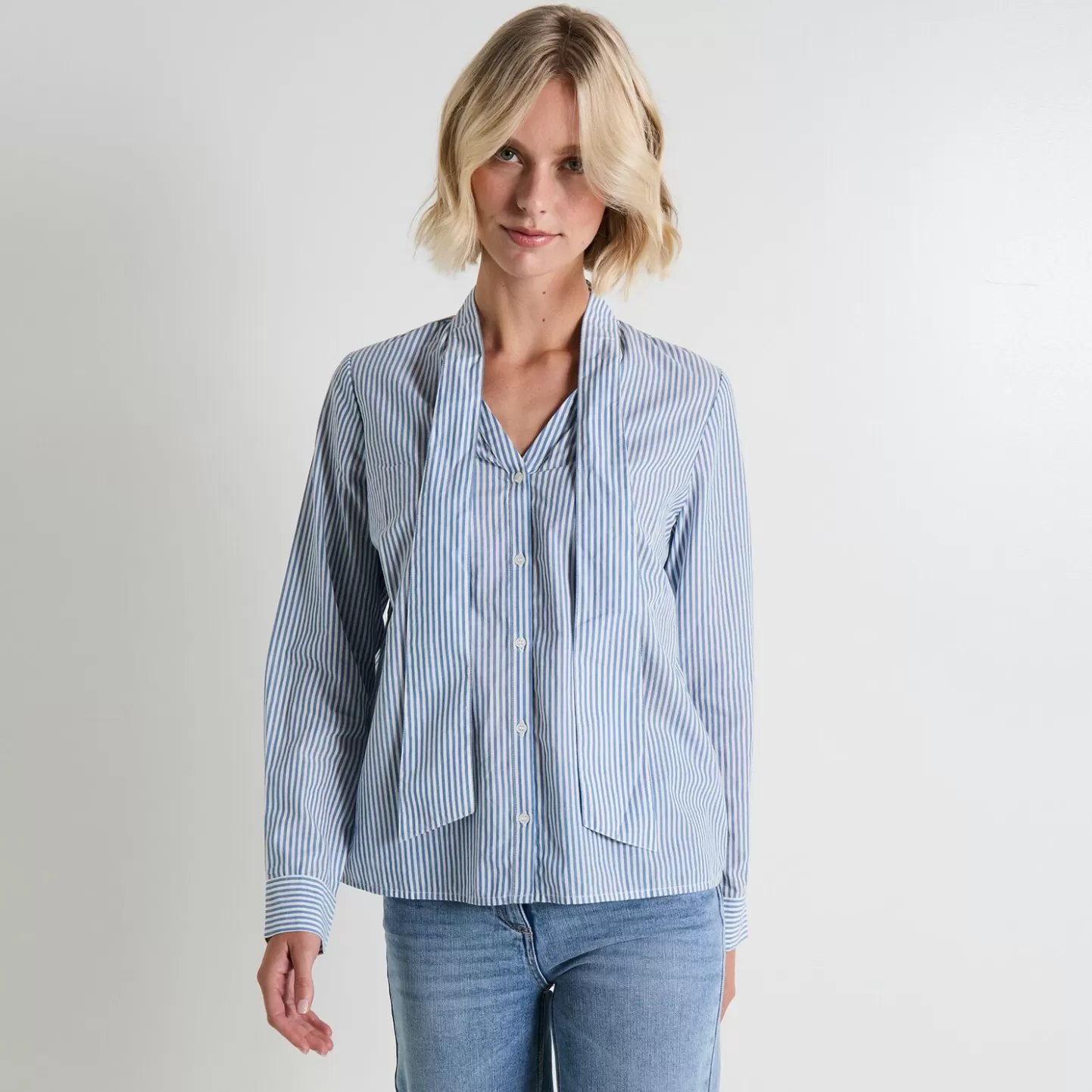 Grain de Malice Chemisier Col Lavallière Femme- Chemisiers & Blouses