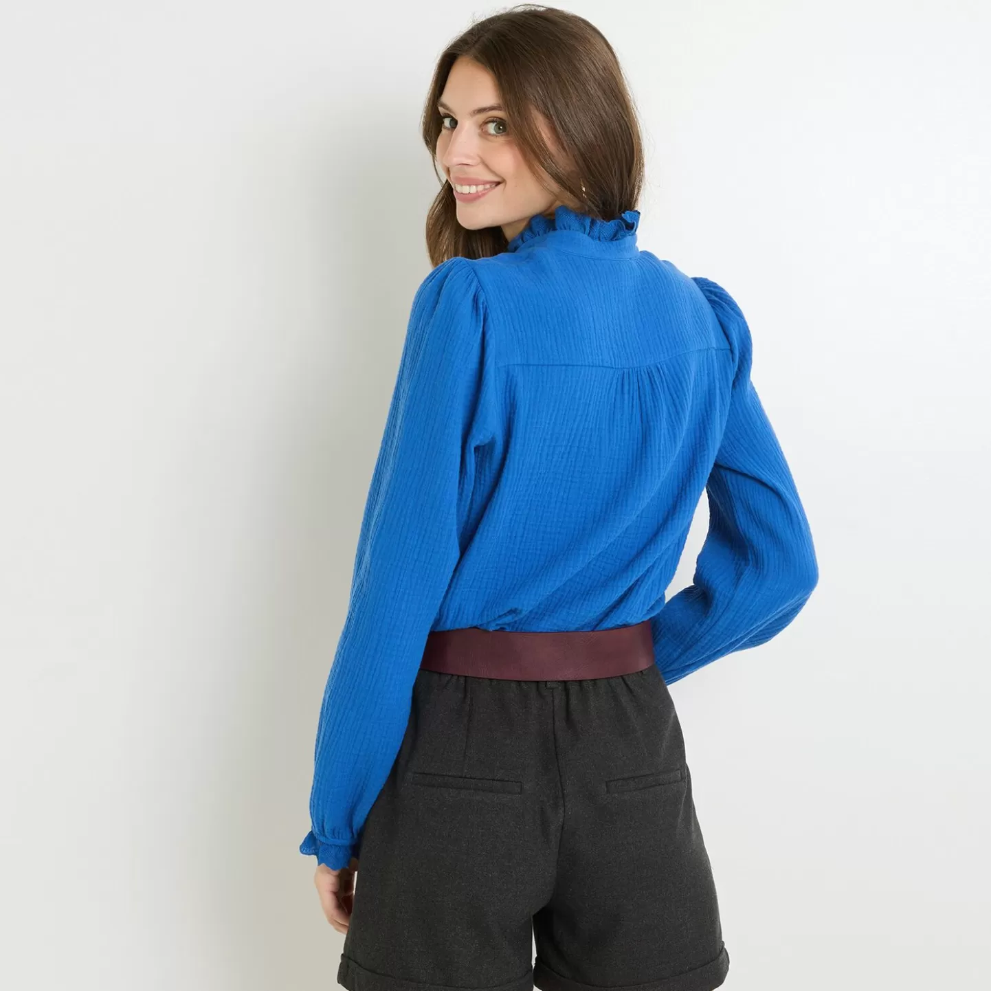 Grain de Malice Chemisier Col Montant Femme- Chemisiers & Blouses