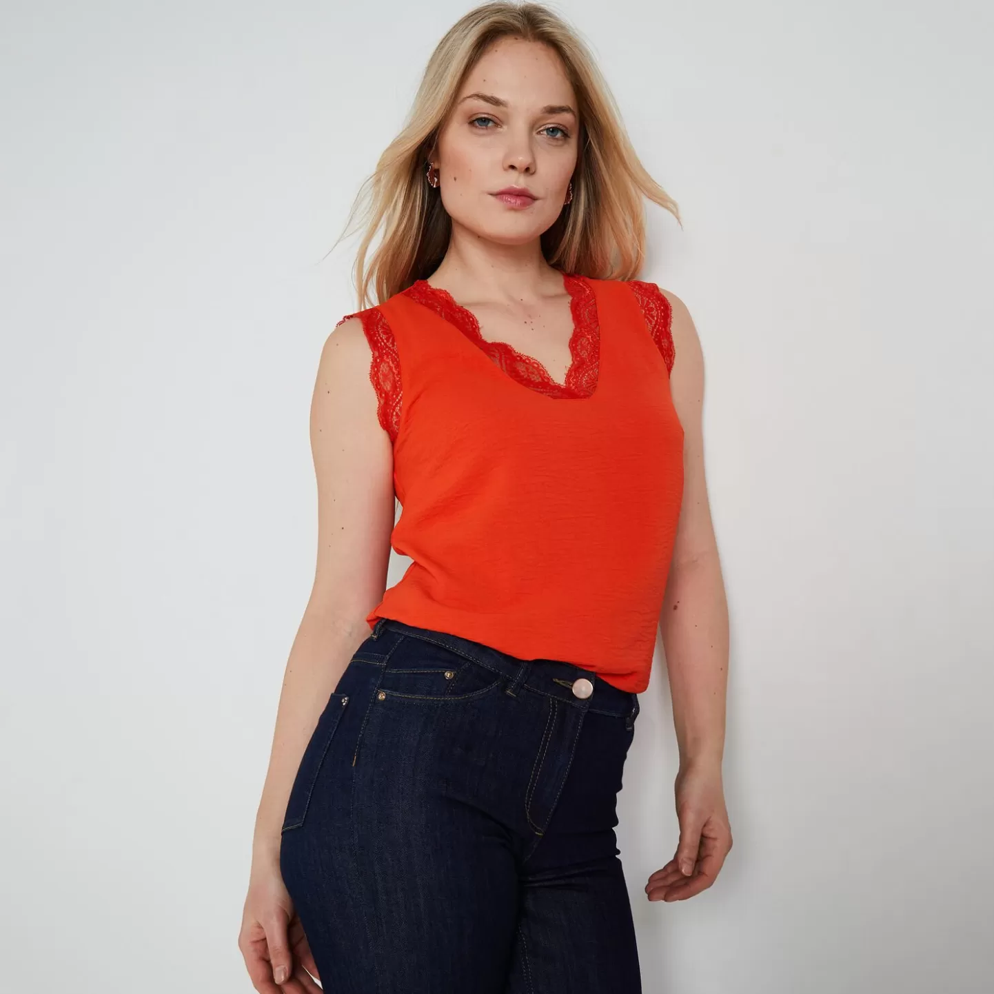 Grain de Malice Débardeur Ajouré Femme- T-Shirts & Tops