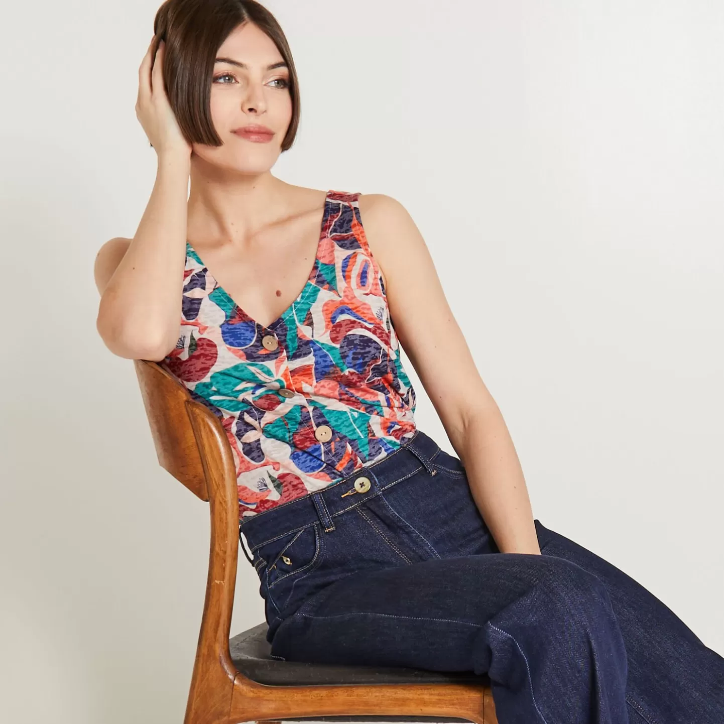 Grain de Malice Débardeur Imprimé Femme- T-Shirts & Tops
