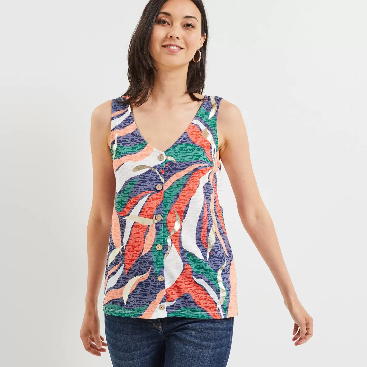 Grain de Malice Débardeur Imprimé Femme- T-Shirts & Tops