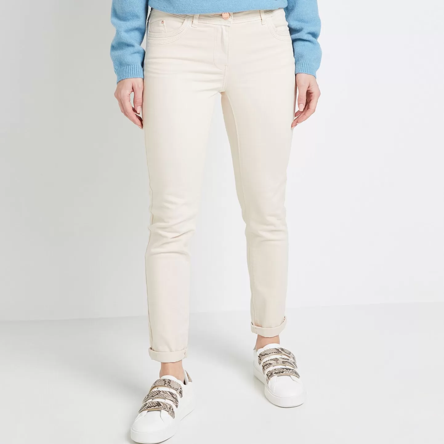Grain de Malice Denim Couleur Taille Haute FIGARI Femme- Jeans