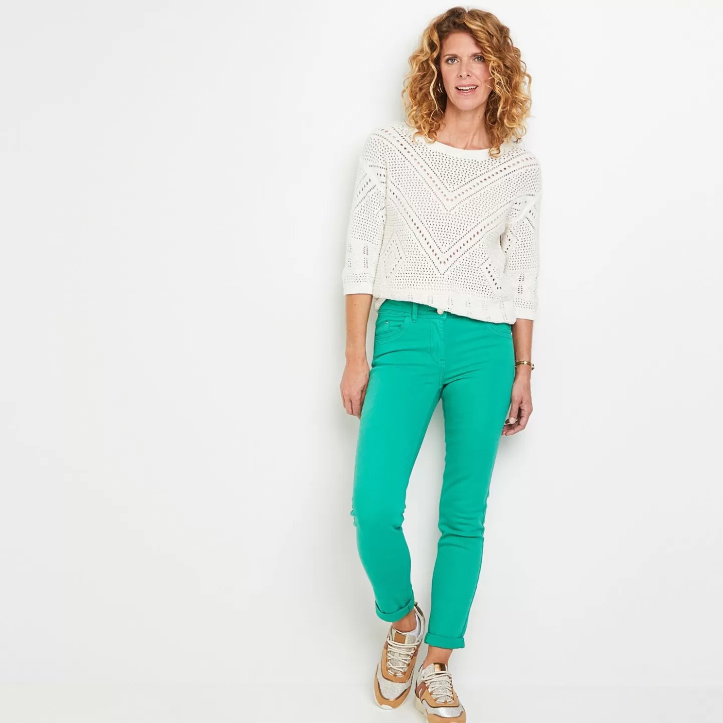 Grain de Malice Denim Couleur Taille Haute FIGARI Femme- Jeans