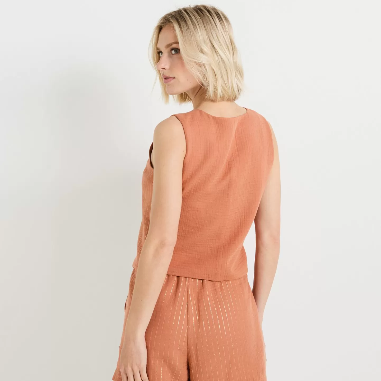 Grain de Malice Gilet Gaze De Coton Femme- T-Shirts & Tops