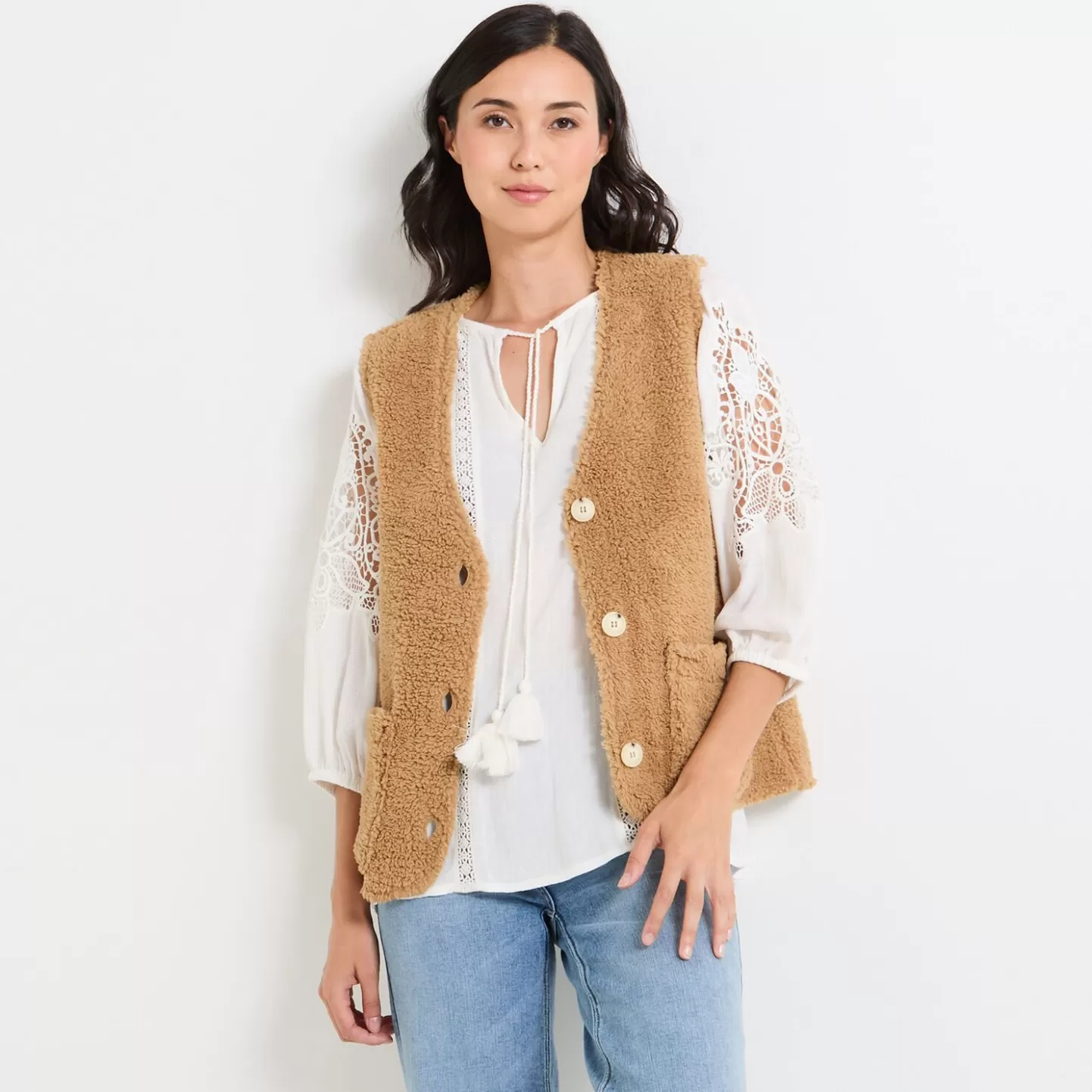 Grain de Malice Gilet Moumoute Sans Manche Femme- Gilets | Vestes & Blousons
