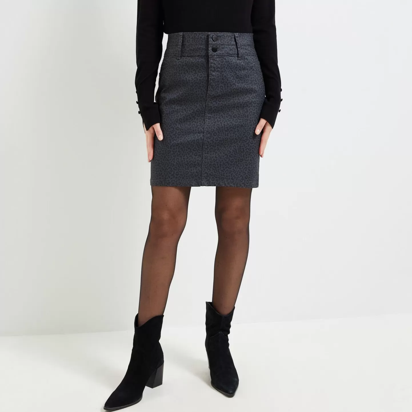 Grain de Malice Jupe Droite Enduite Femme- Jupes