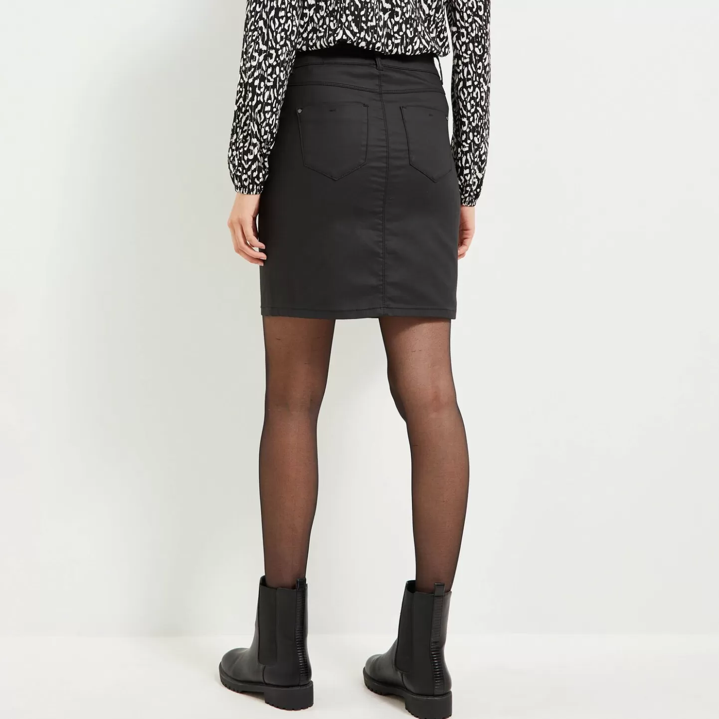 Grain de Malice Jupe Droite Enduite Femme- Jupes