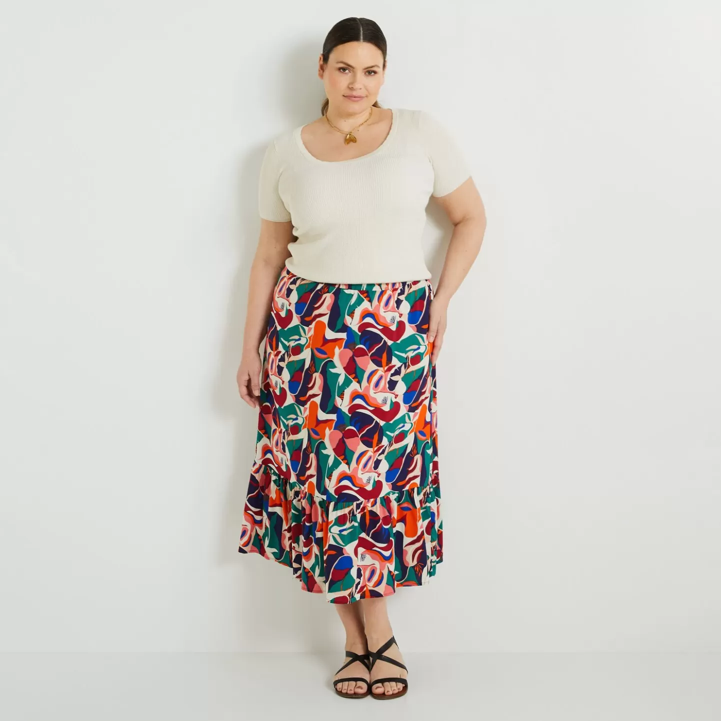Grain de Malice Jupe Longue Imprimée Femme- Jupes