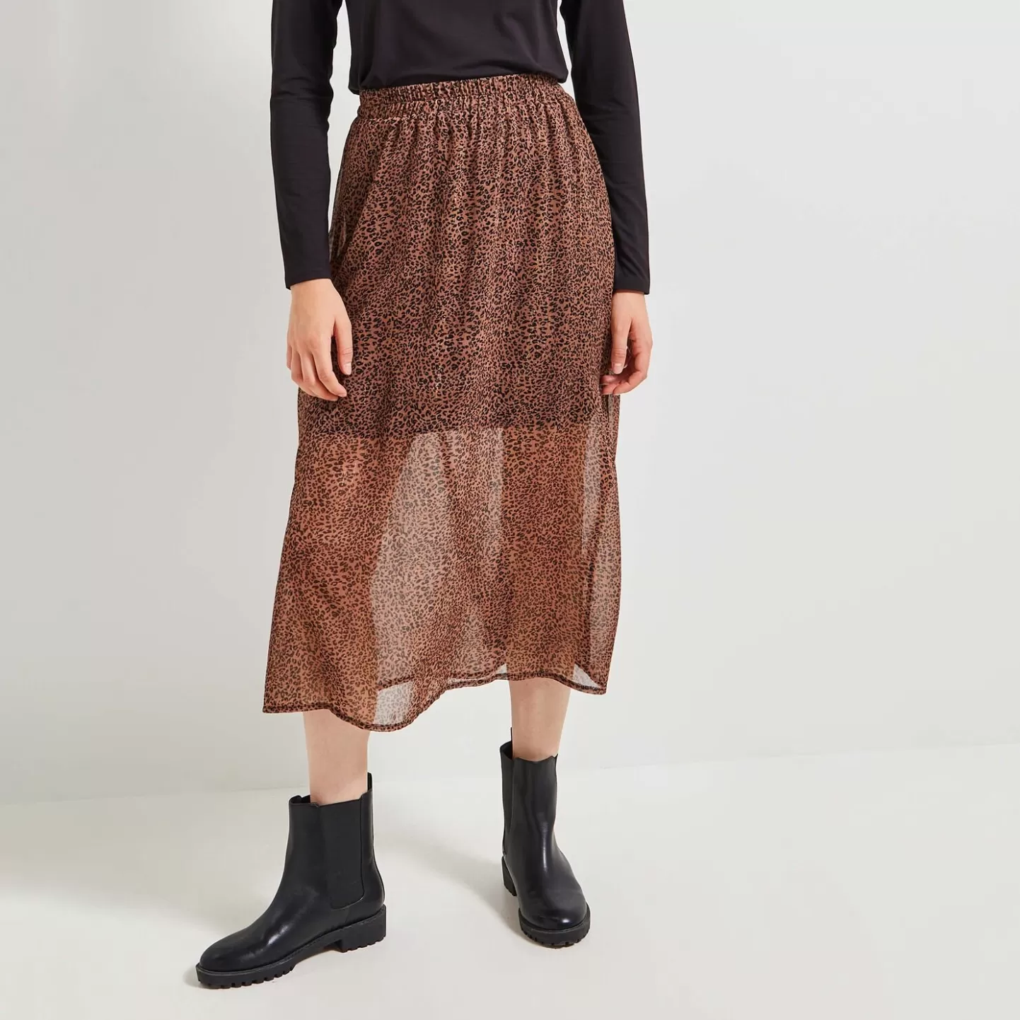 Grain de Malice Jupe Longue Léopard Femme- Jupes