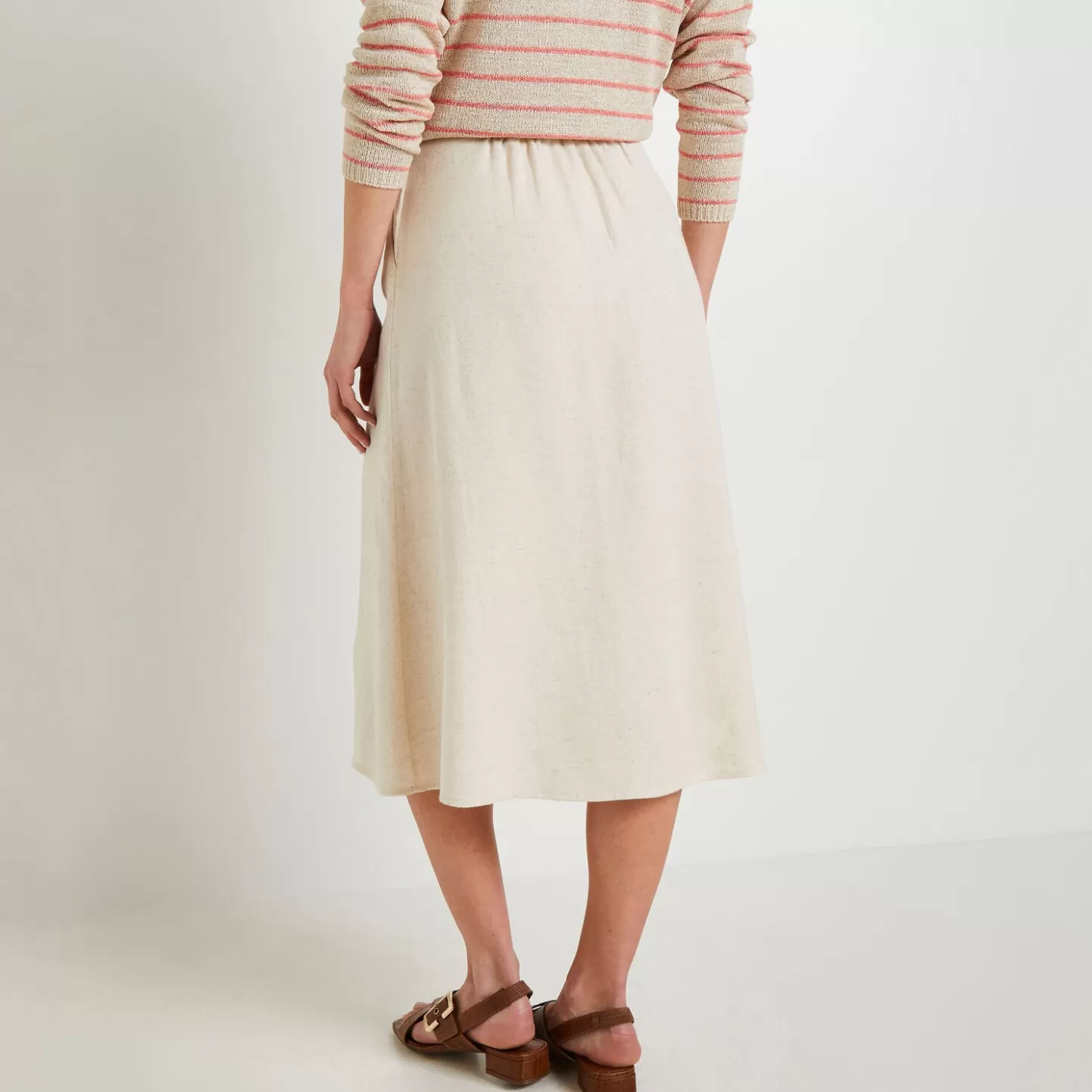 Grain de Malice Jupe Longue Mélange Lin Femme- Jupes