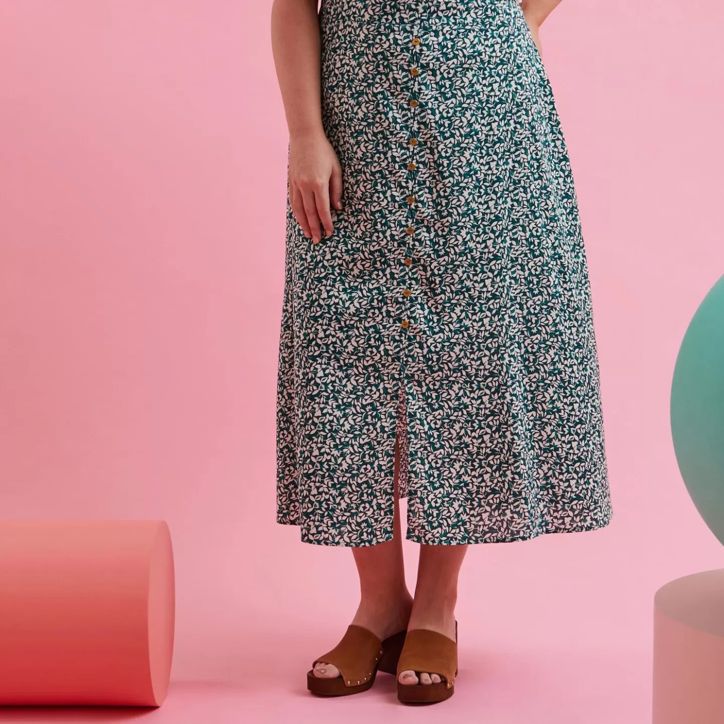 Grain de Malice Jupe Mi-longue Boutonnée Femme- Jupes