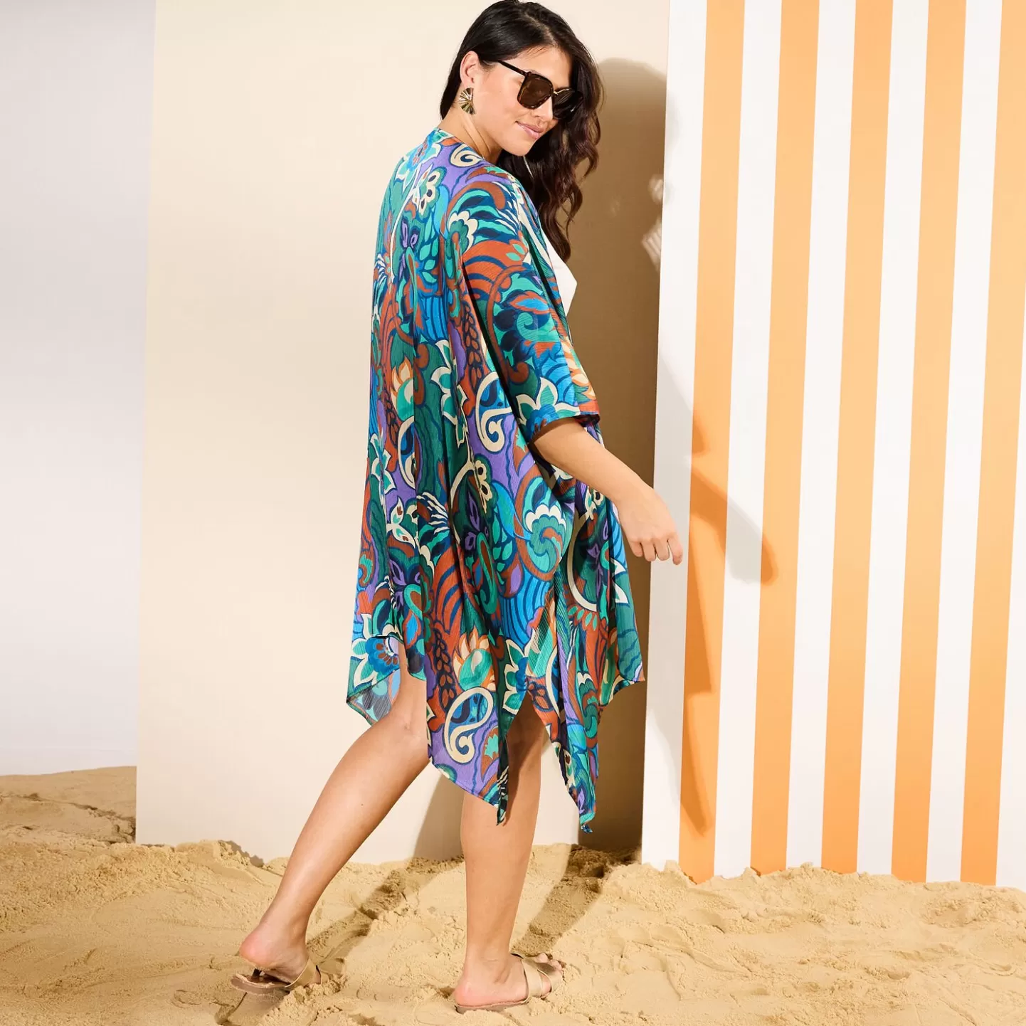 Grain de Malice Kimono Imprimé Femme- Chemisiers & Blouses