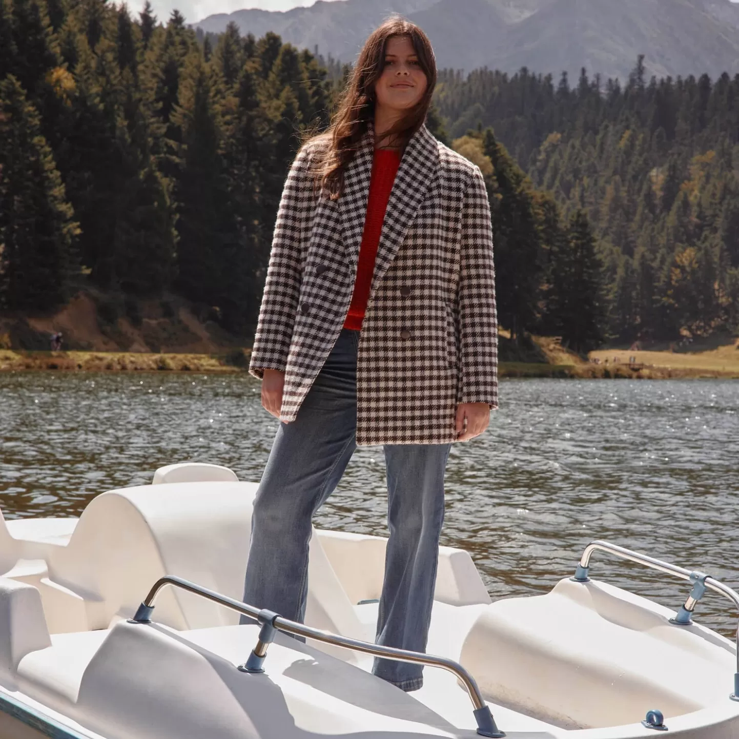 Grain de Malice Manteau à Carreaux Femme- Manteaux | Vestes & Blousons