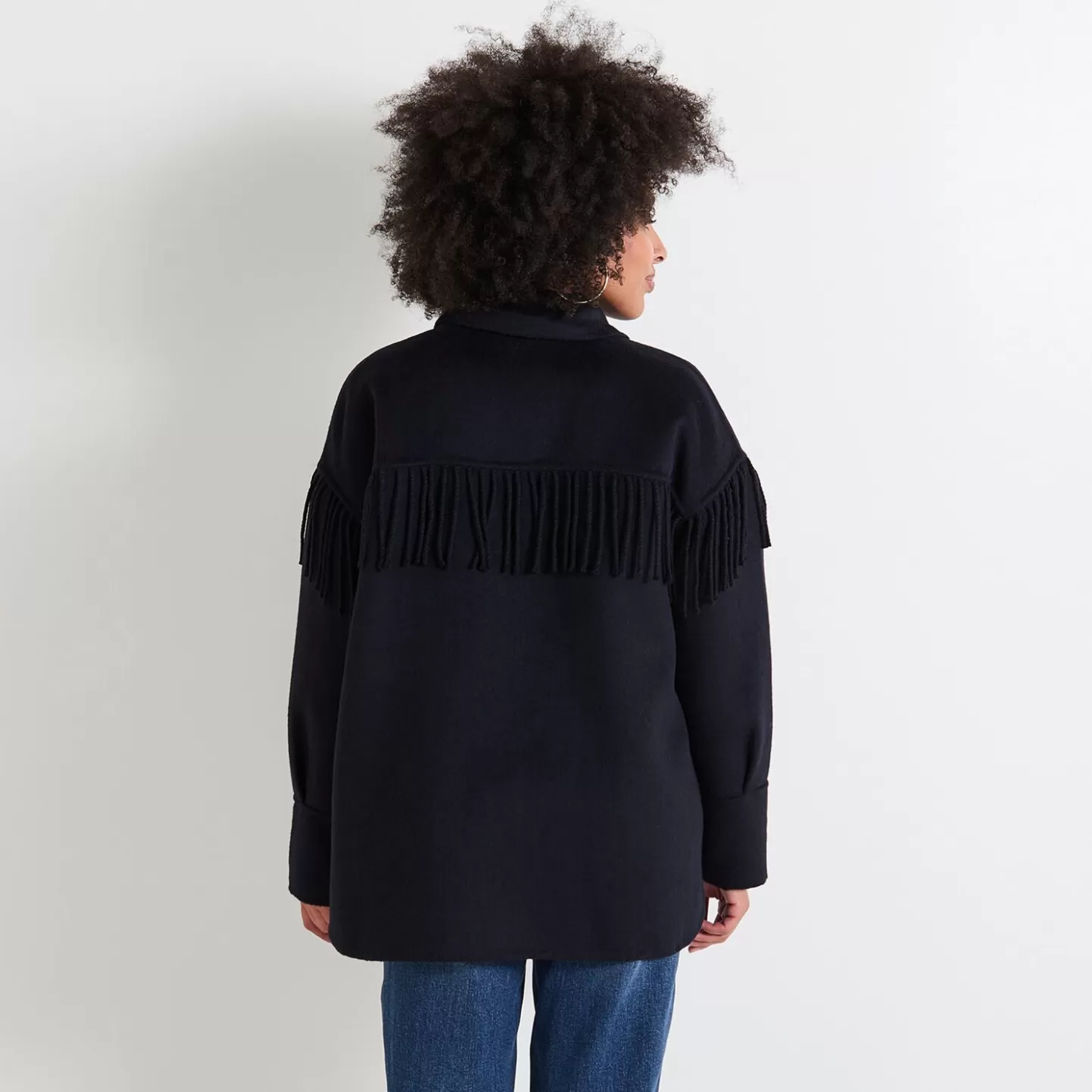 Grain de Malice Manteau à Franges Femme- Manteaux