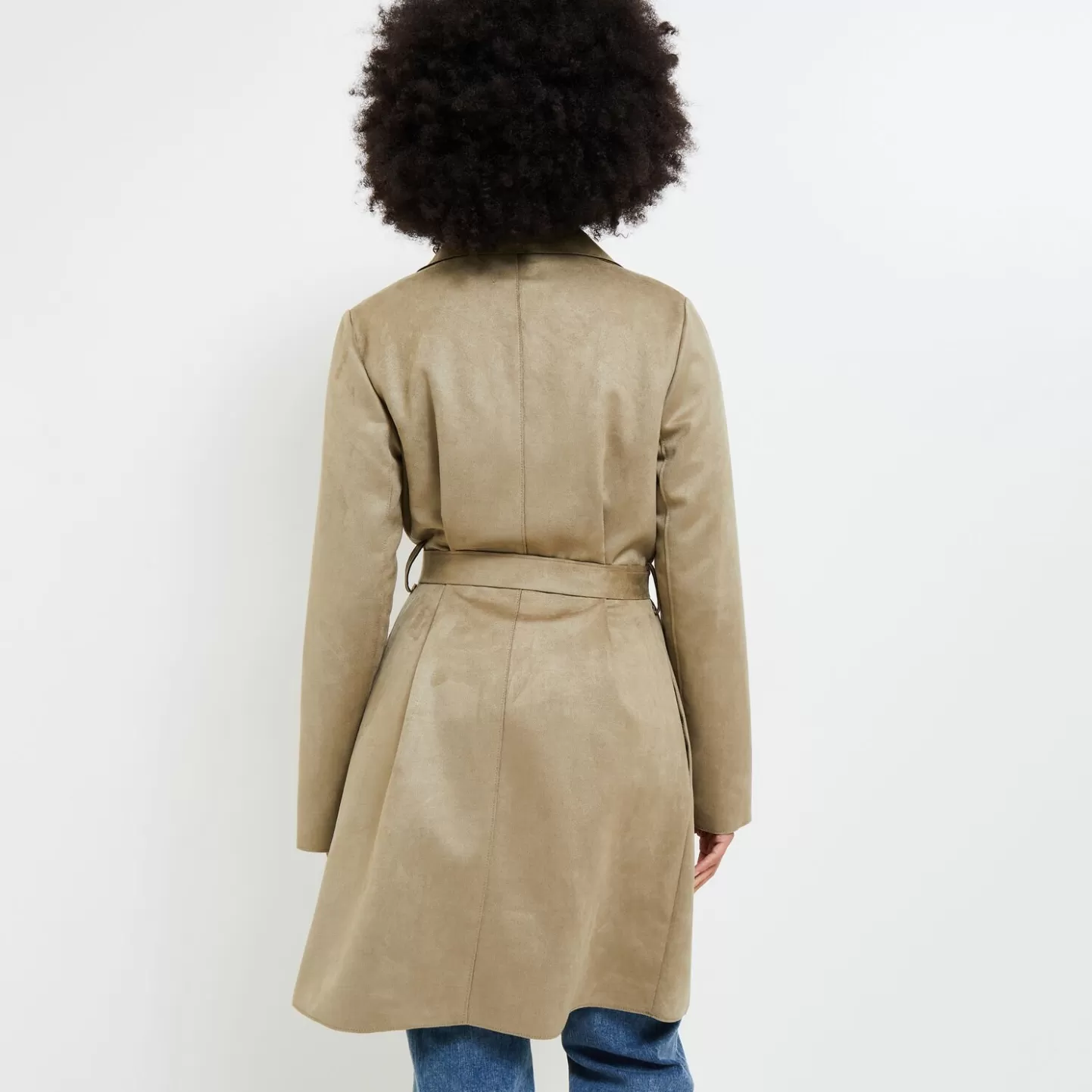 Grain de Malice Manteau Pardessus Suedine Femme- Manteaux