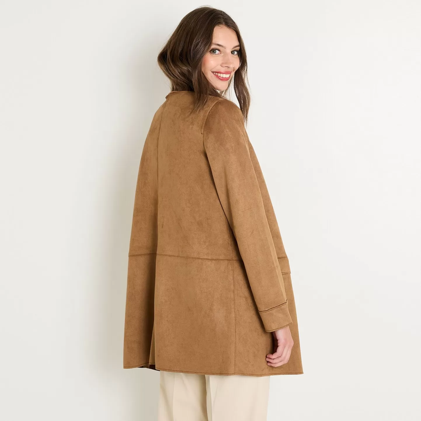Grain de Malice Manteau Suédine Femme- Manteaux