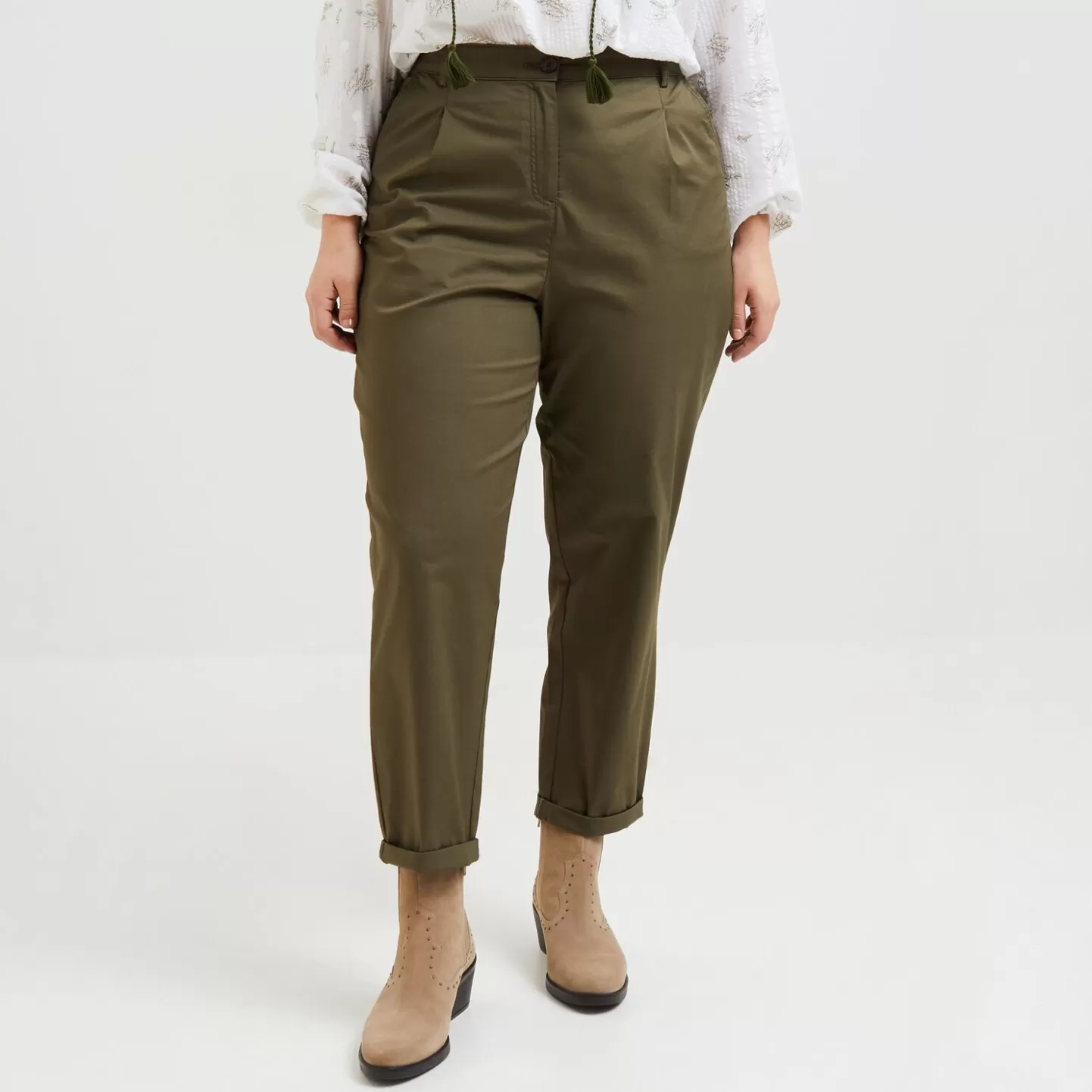 Grain de Malice Pantalon Chino Raccourci Femme- Pantalons
