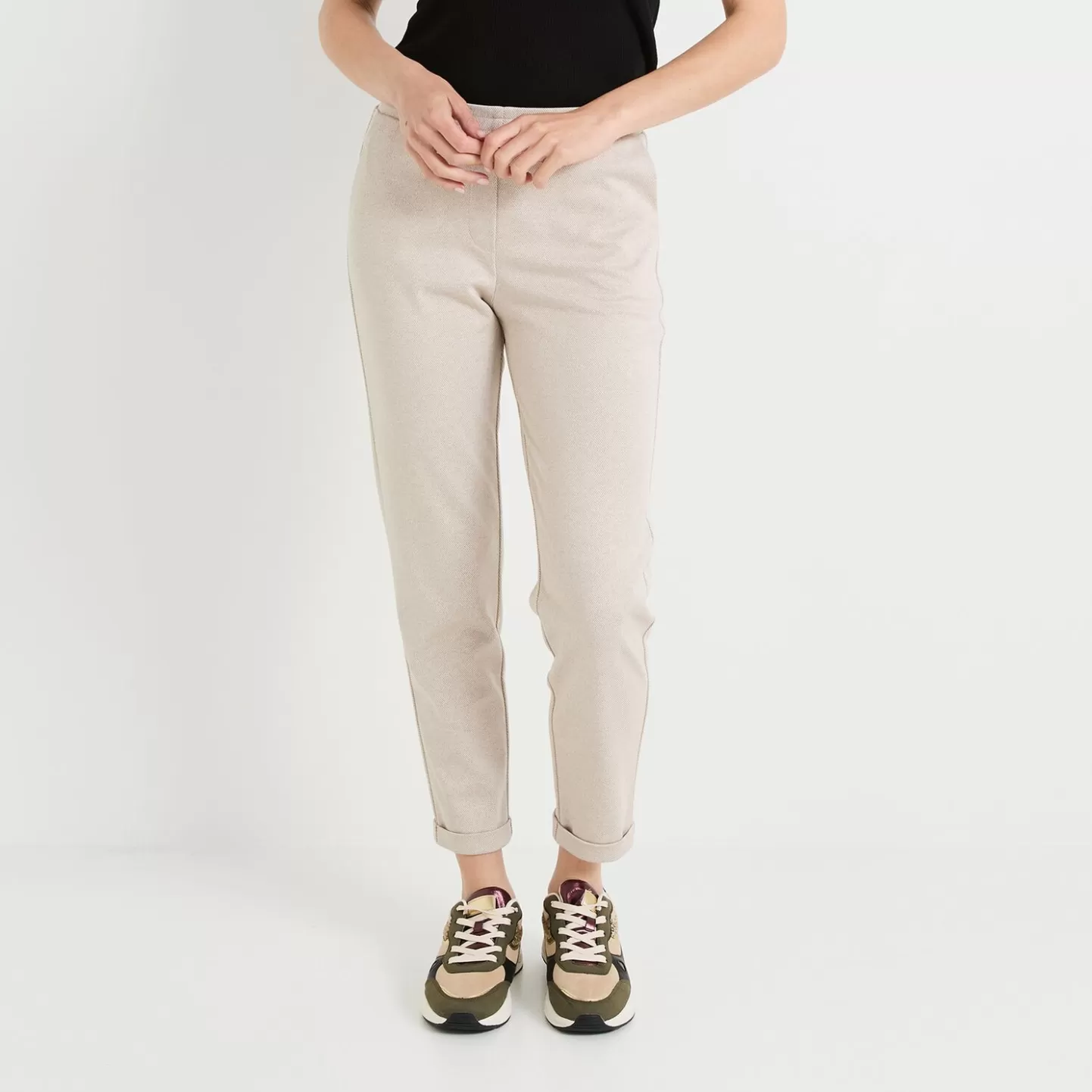 Grain de Malice Pantalon Cigarette Maille Femme- Pantalons