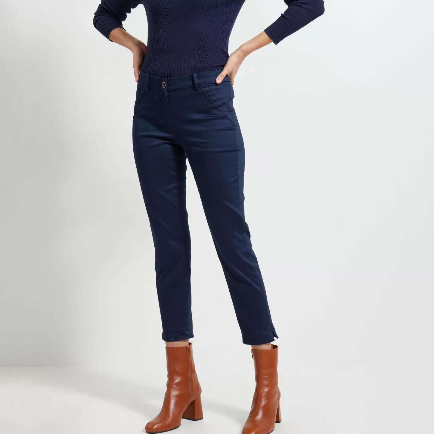 Grain de Malice Pantalon Cigarette Raccourci Femme- Pantalons
