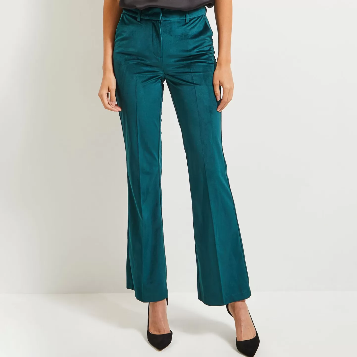 Grain de Malice Pantalon Droit Velours Femme- Pantalons