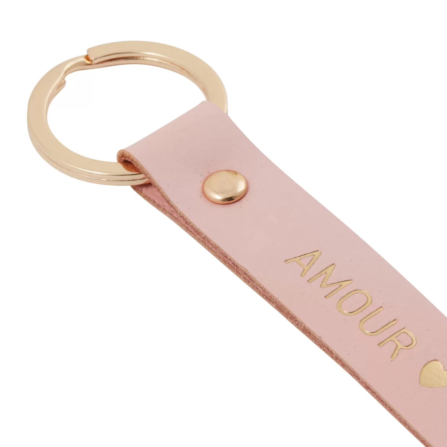 Grain de Malice Porte-clé Cuir Rose Pâle- Bijoux