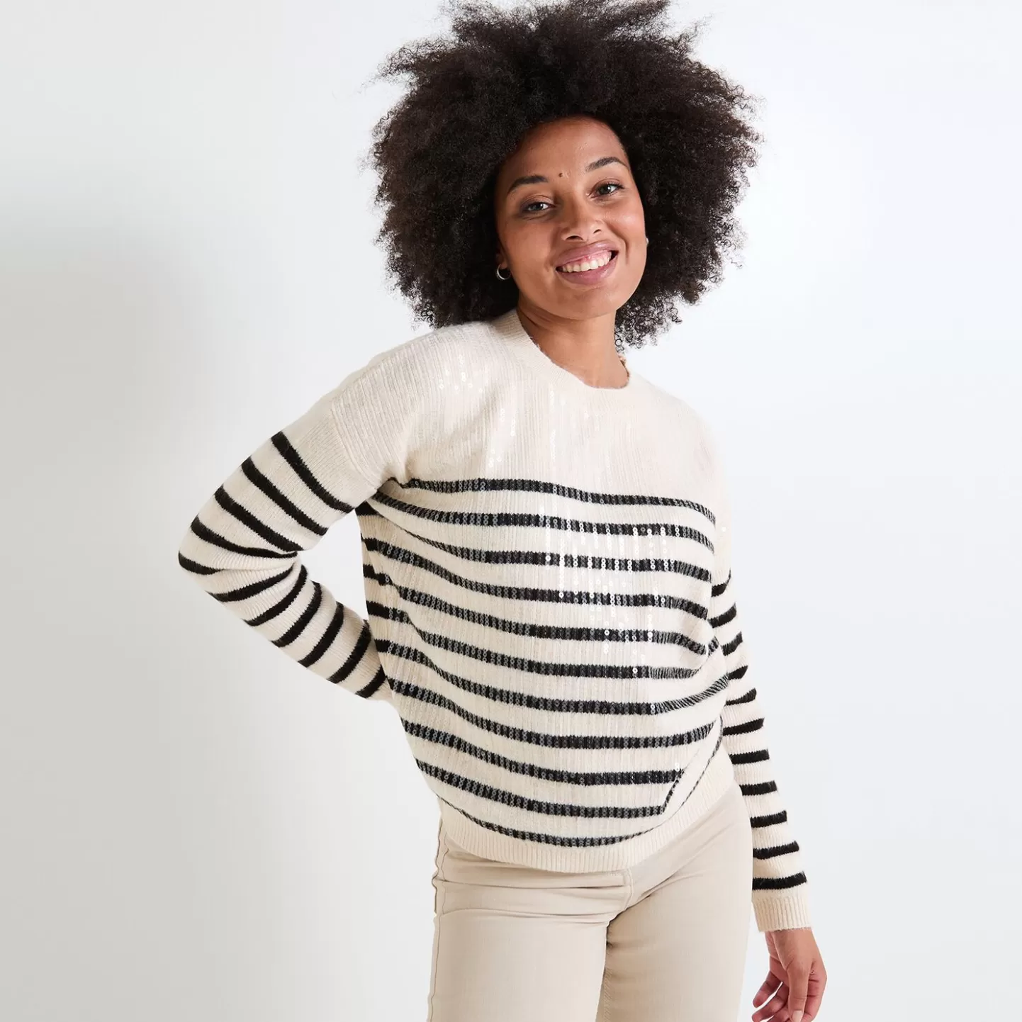 Grain de Malice Pull Col Rond Femme- Pulls & Sweats