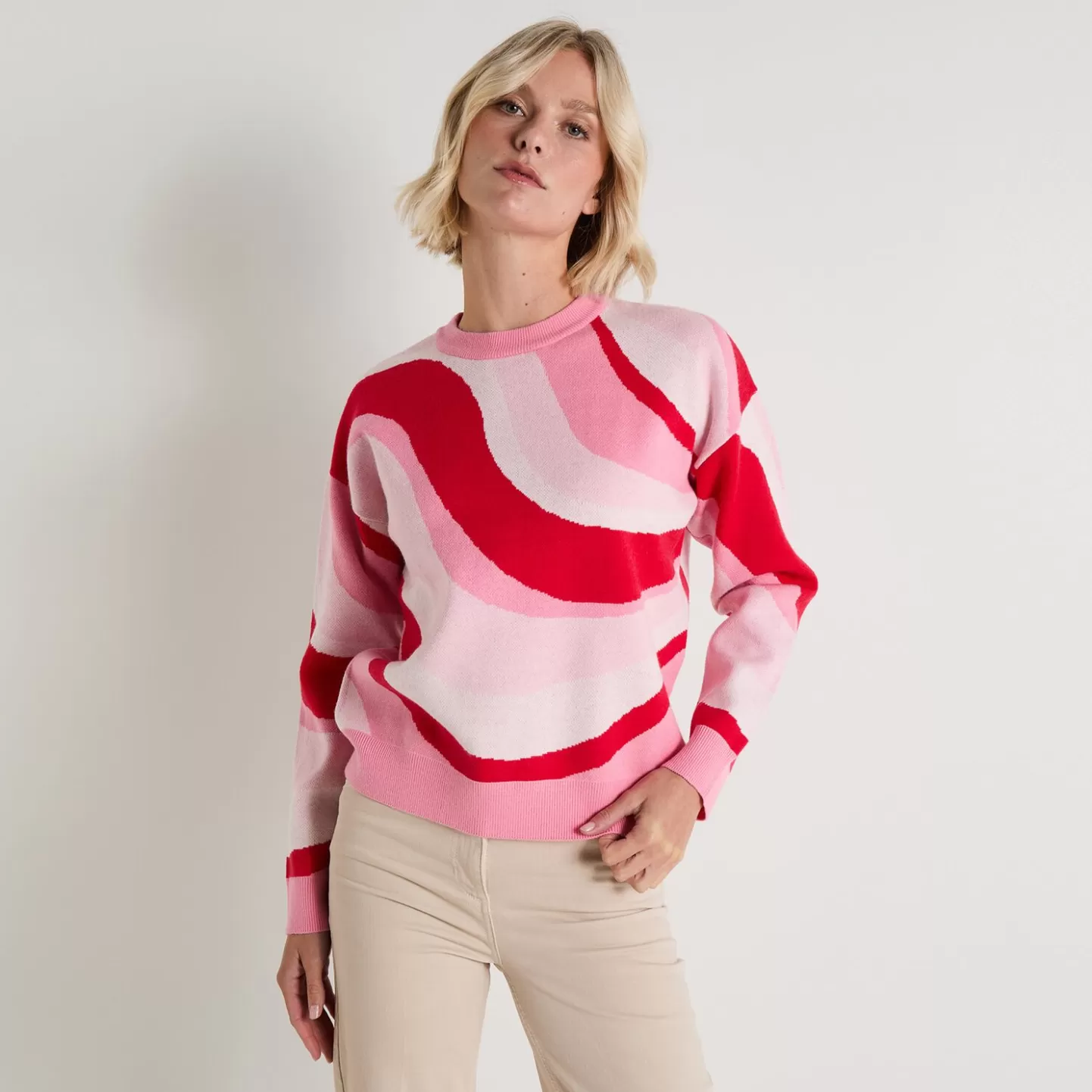 Grain de Malice Pull Col Rond Femme- Pulls & Sweats