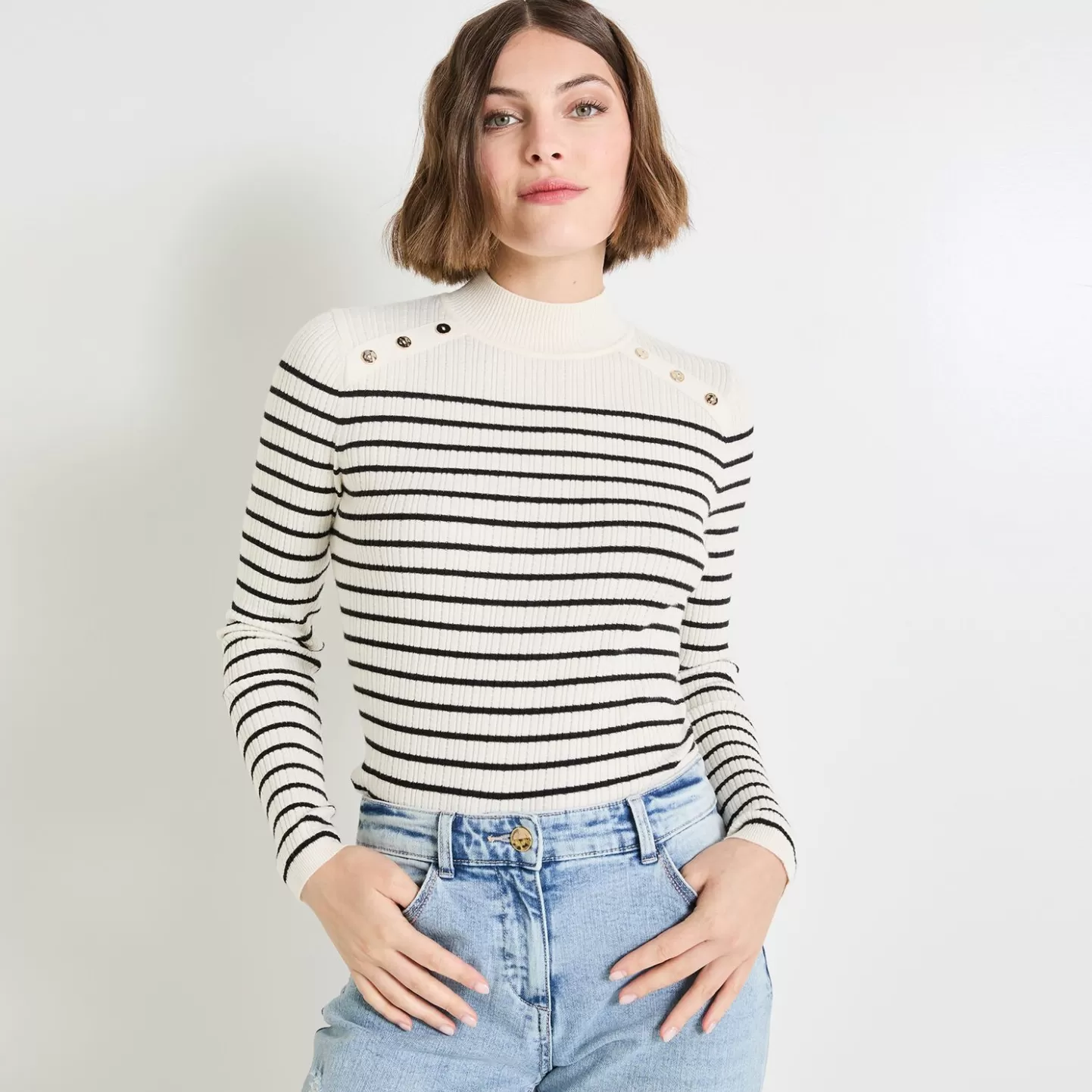 Grain de Malice Pull Manches Longues Femme- Pulls & Sweats