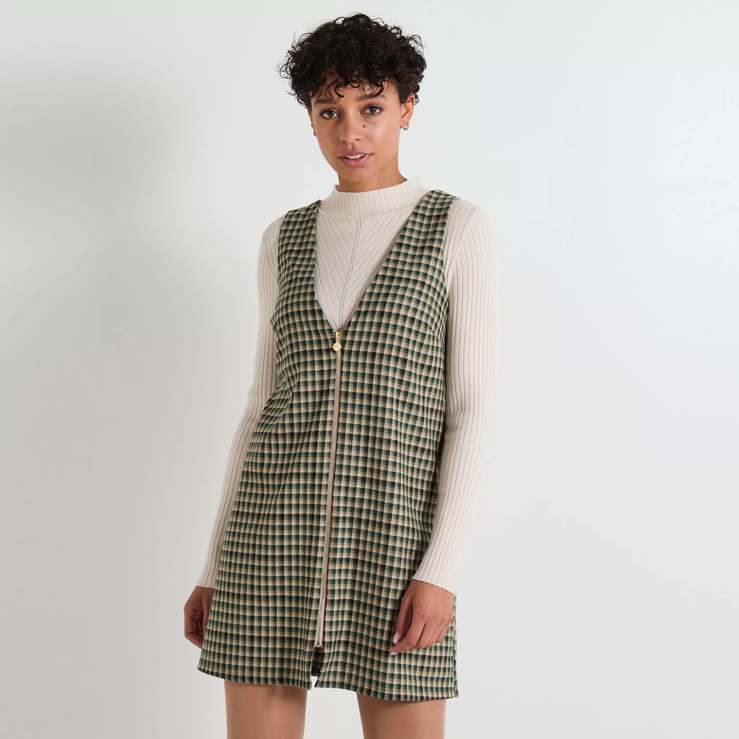 Grain de Malice Robe à Carreaux Femme- Robes