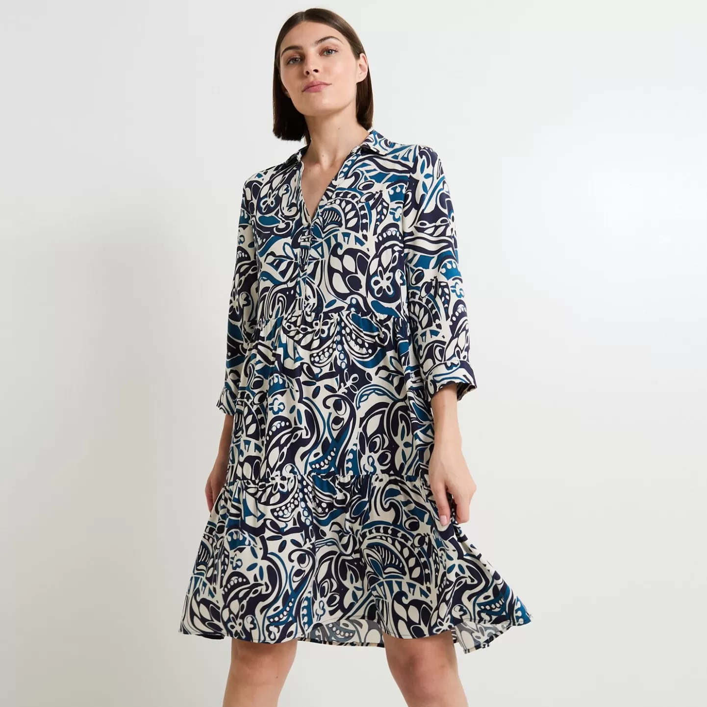 Grain de Malice Robe Col Chemise Femme- Robes