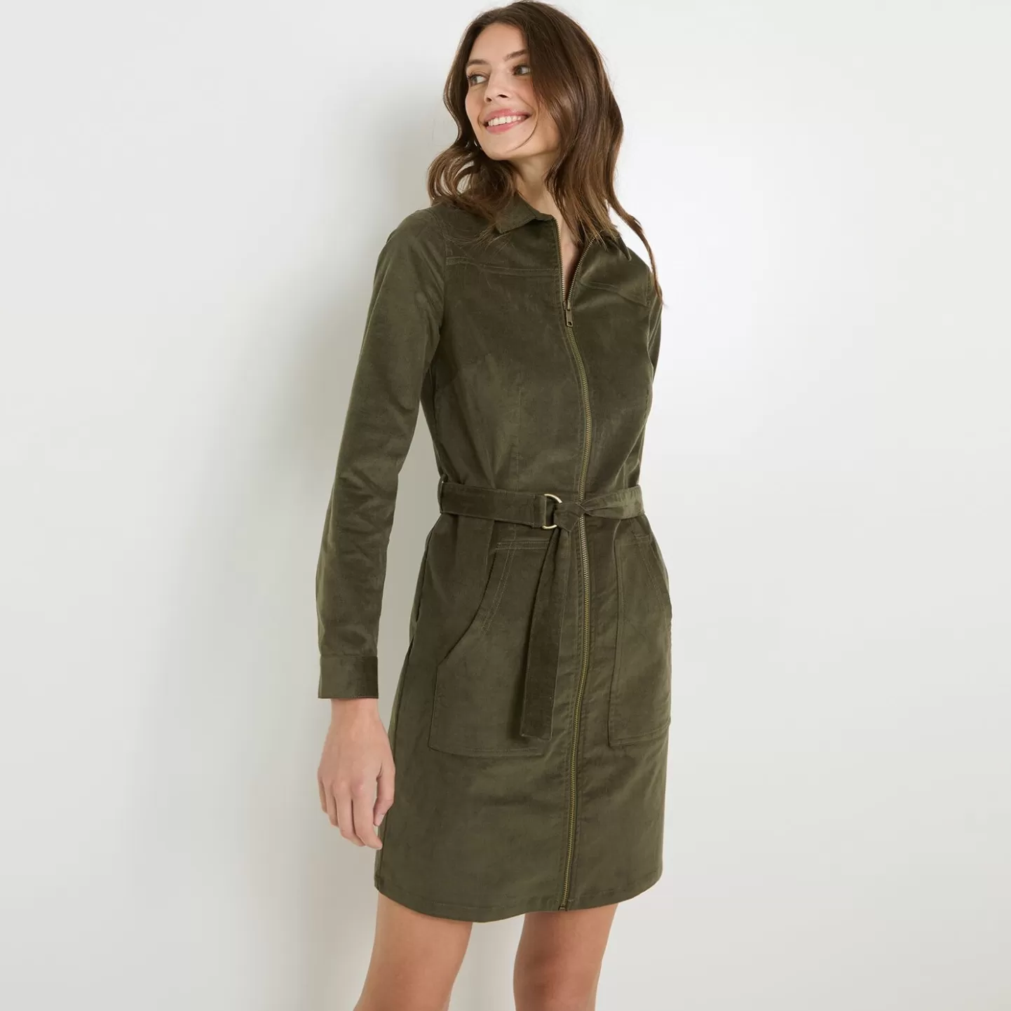 Grain de Malice Robe Col Chemise Femme- Robes | Chemisiers & Blouses