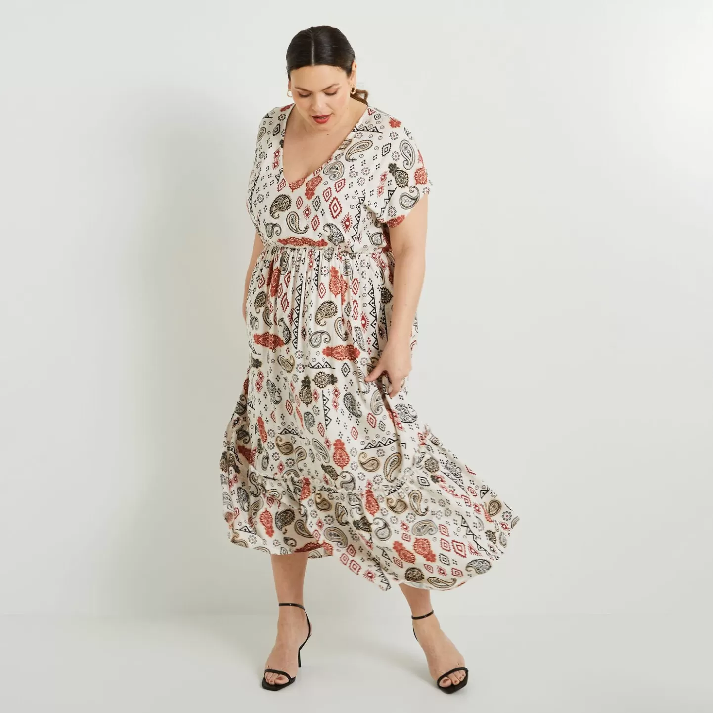 Grain de Malice Robe Longue Imprimée Femme- Robes