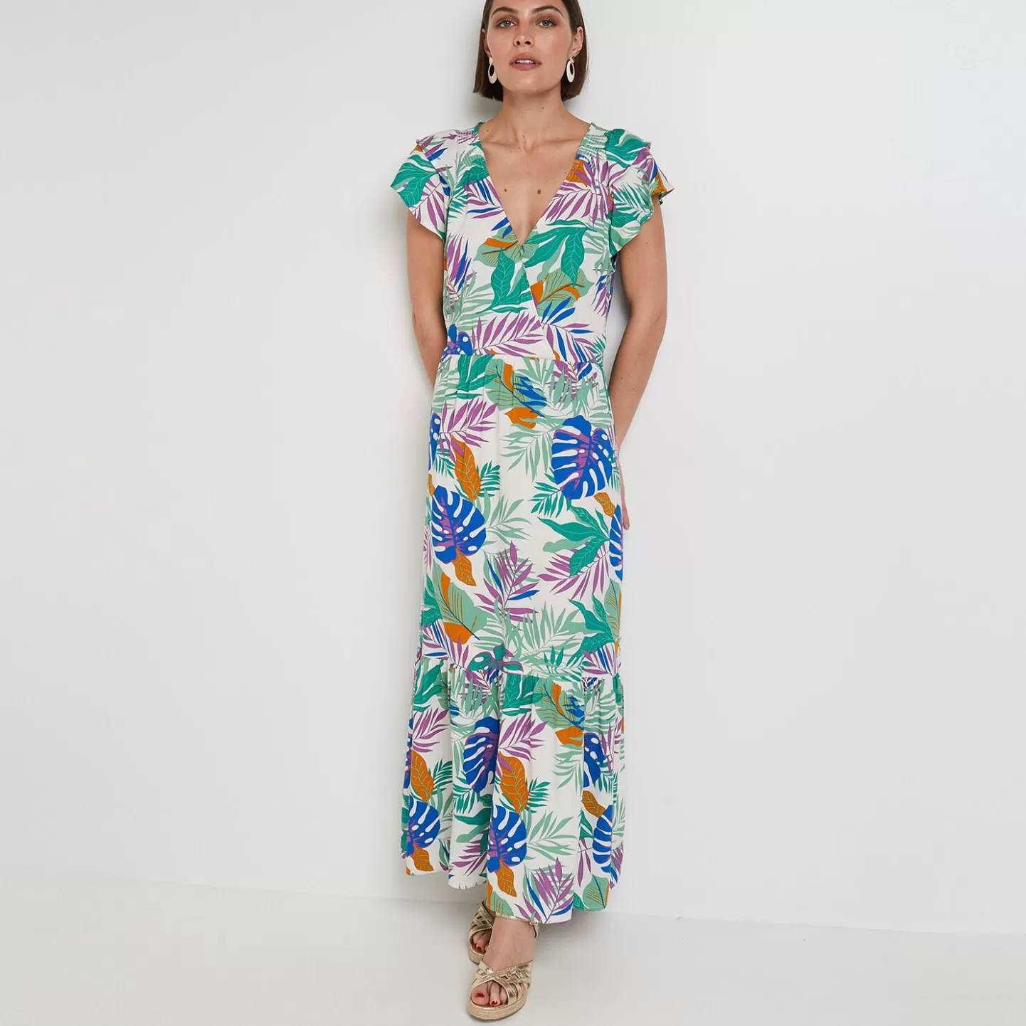 Grain de Malice Robe Longue Imprimée Femme- Robes