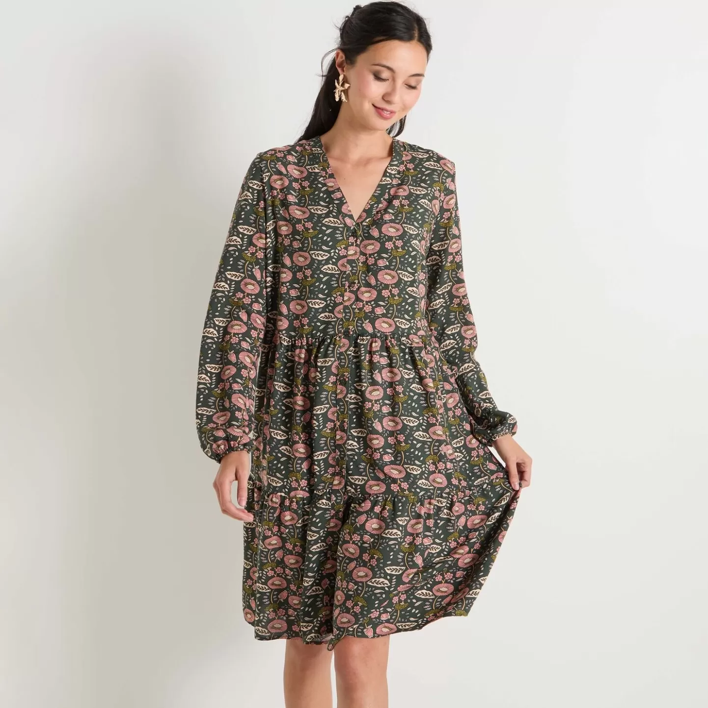 Grain de Malice Robe Manches Longues Femme- Robes