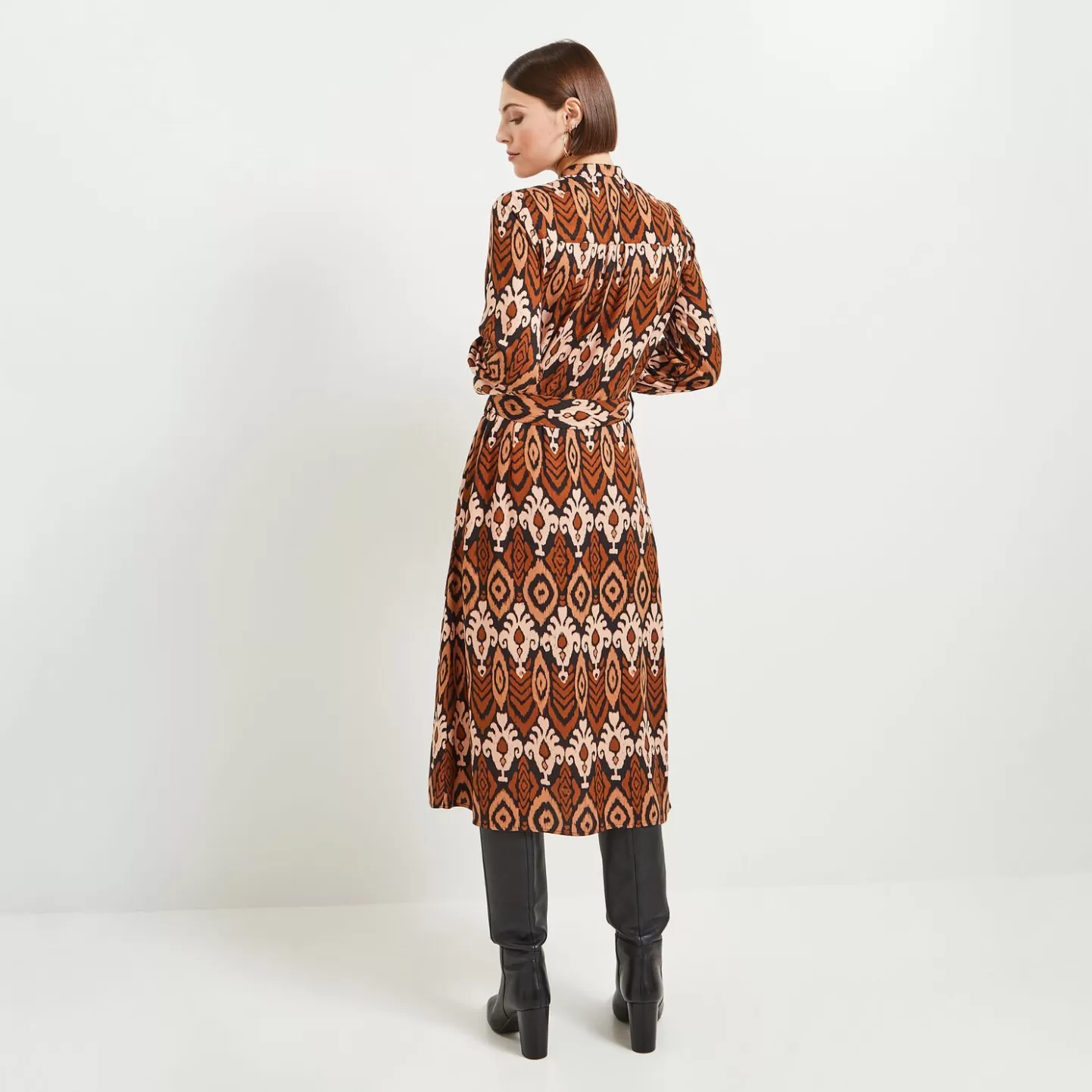 Grain de Malice Robe Mi- Longue Imprimée Femme- Robes