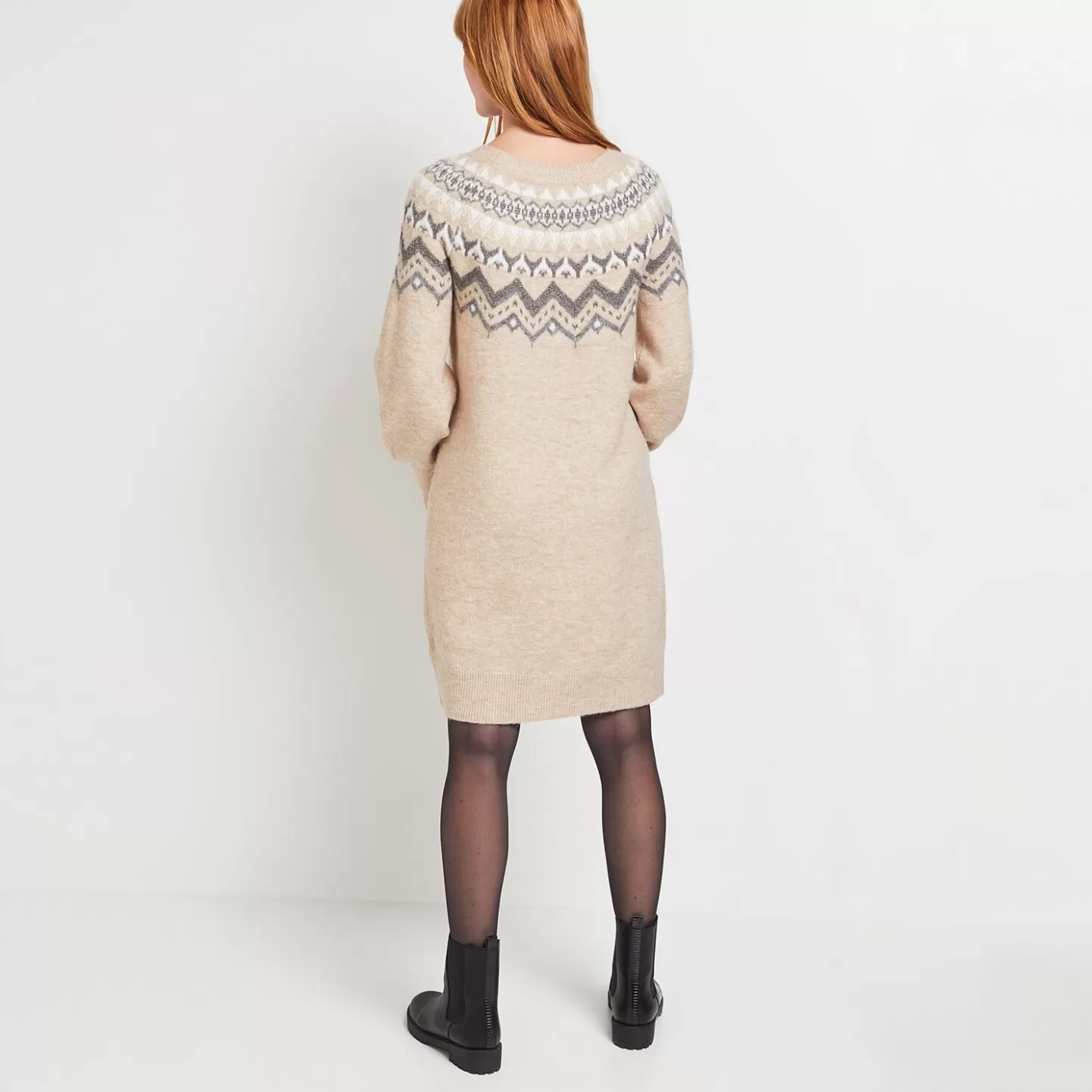 Grain de Malice Robe Pull Jacquard Femme- Robes