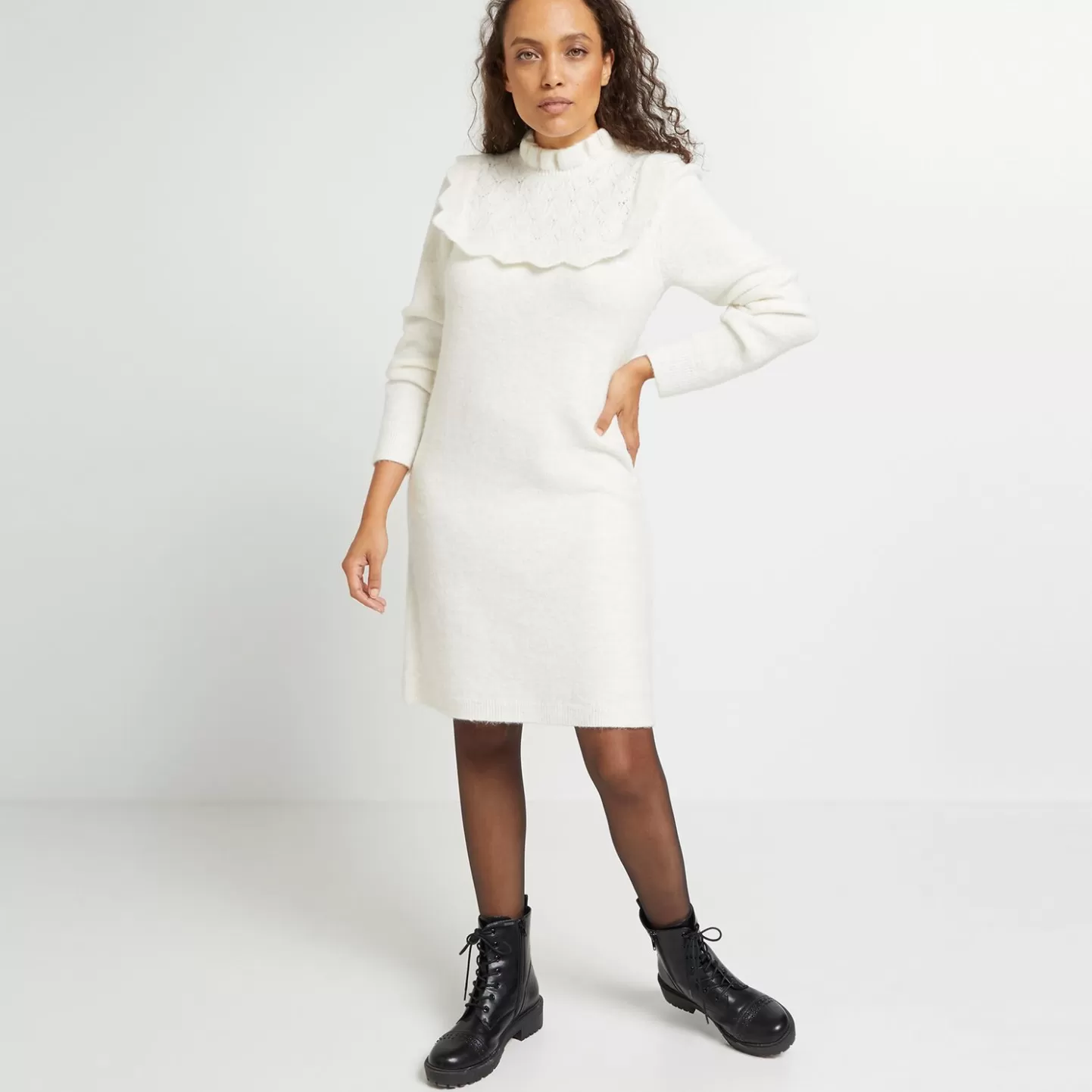 Grain de Malice Robe Pull Volants Femme- Robes