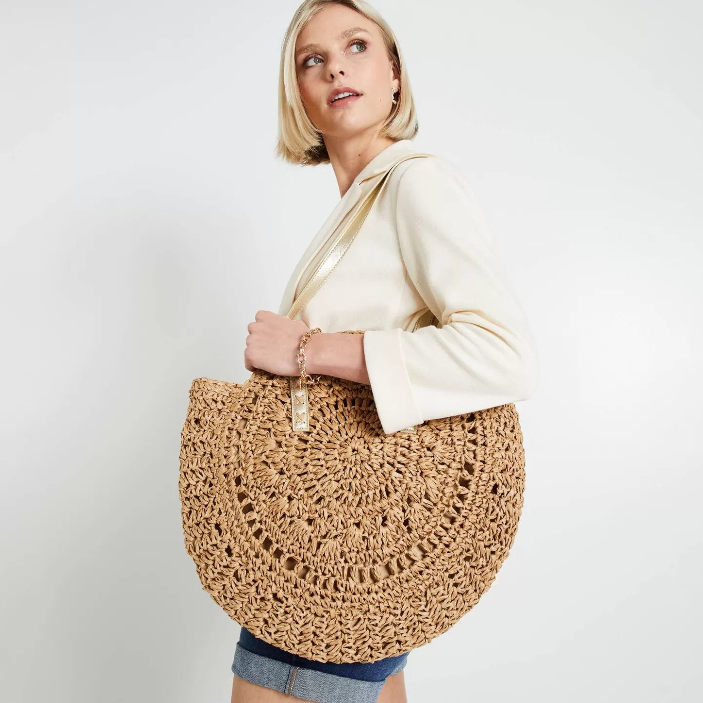 Grain de Malice Sac Rond Paille Femme- Sacs & Maroquinerie