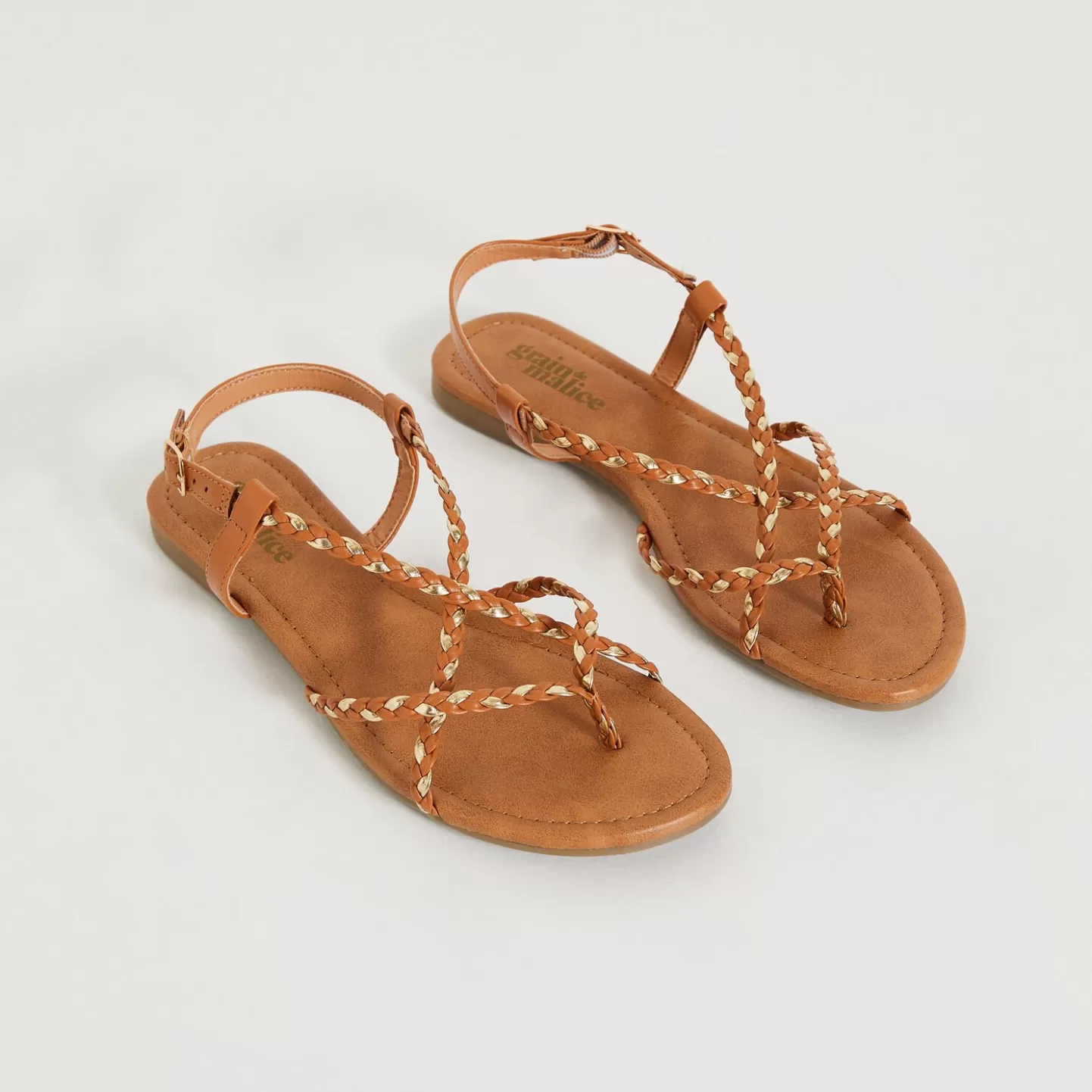 Grain de Malice Sandale Plate Tressée Femme- Chaussures