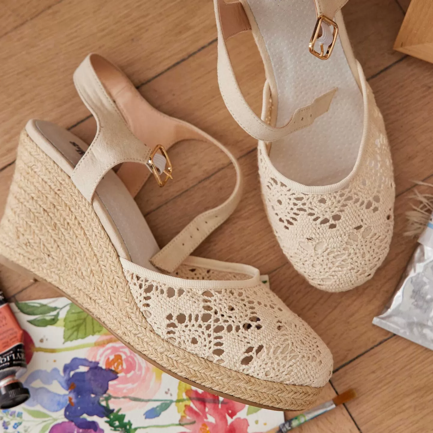 Grain de Malice Sandales Compensées Femme- Chaussures