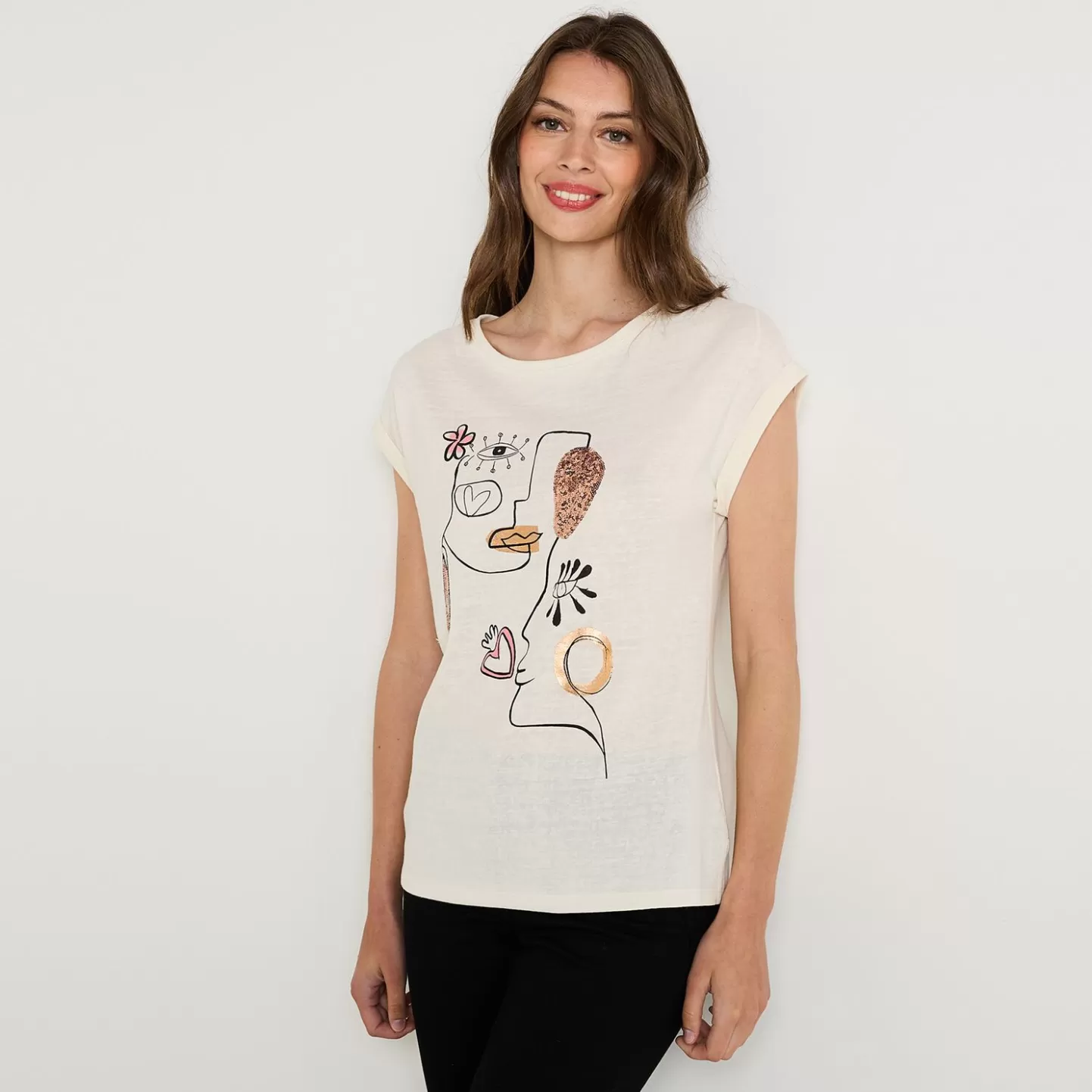Grain de Malice T Shirt Col Rond Femme- T-Shirts & Tops