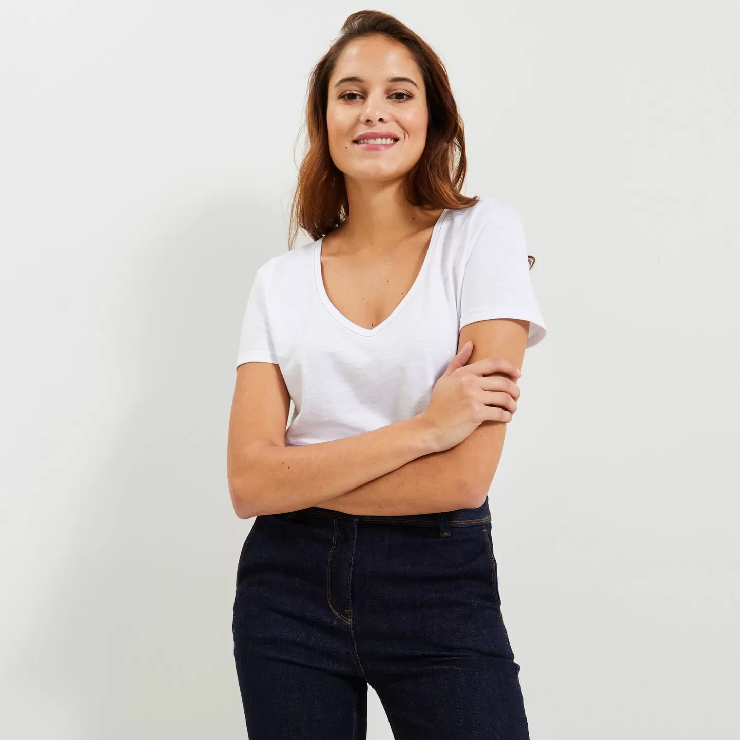 Grain de Malice Tshirt Basique Col V Femme- T-Shirts & Tops
