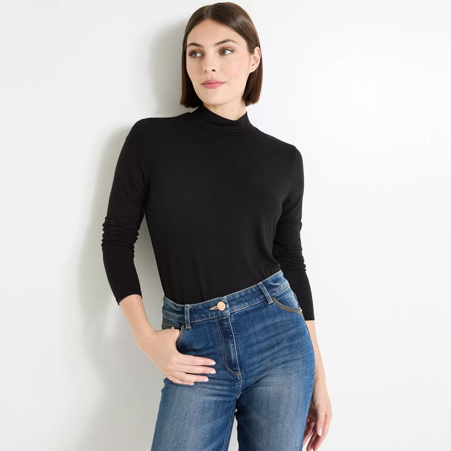 Grain de Malice T-shirt Col Montant Femme- T-Shirts & Tops