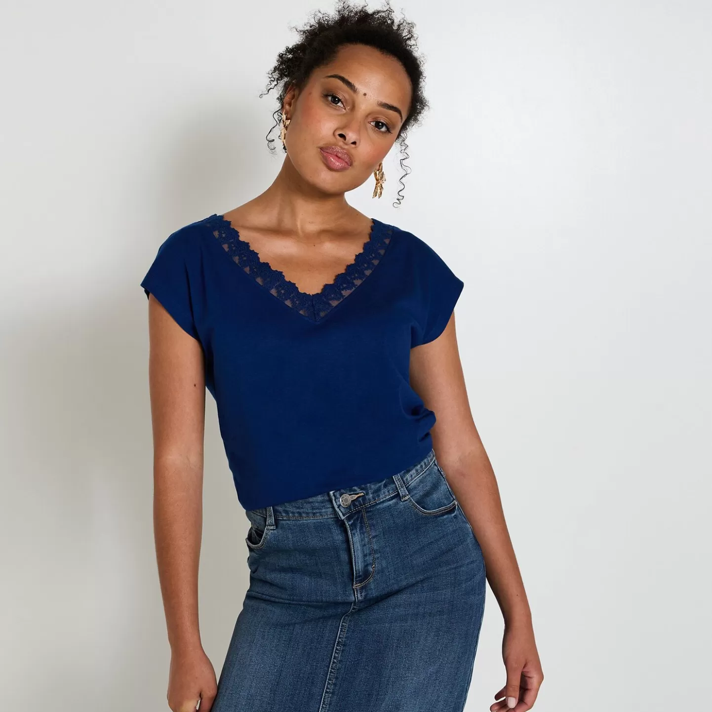 Grain de Malice Tshirt Col V Femme- T-Shirts & Tops
