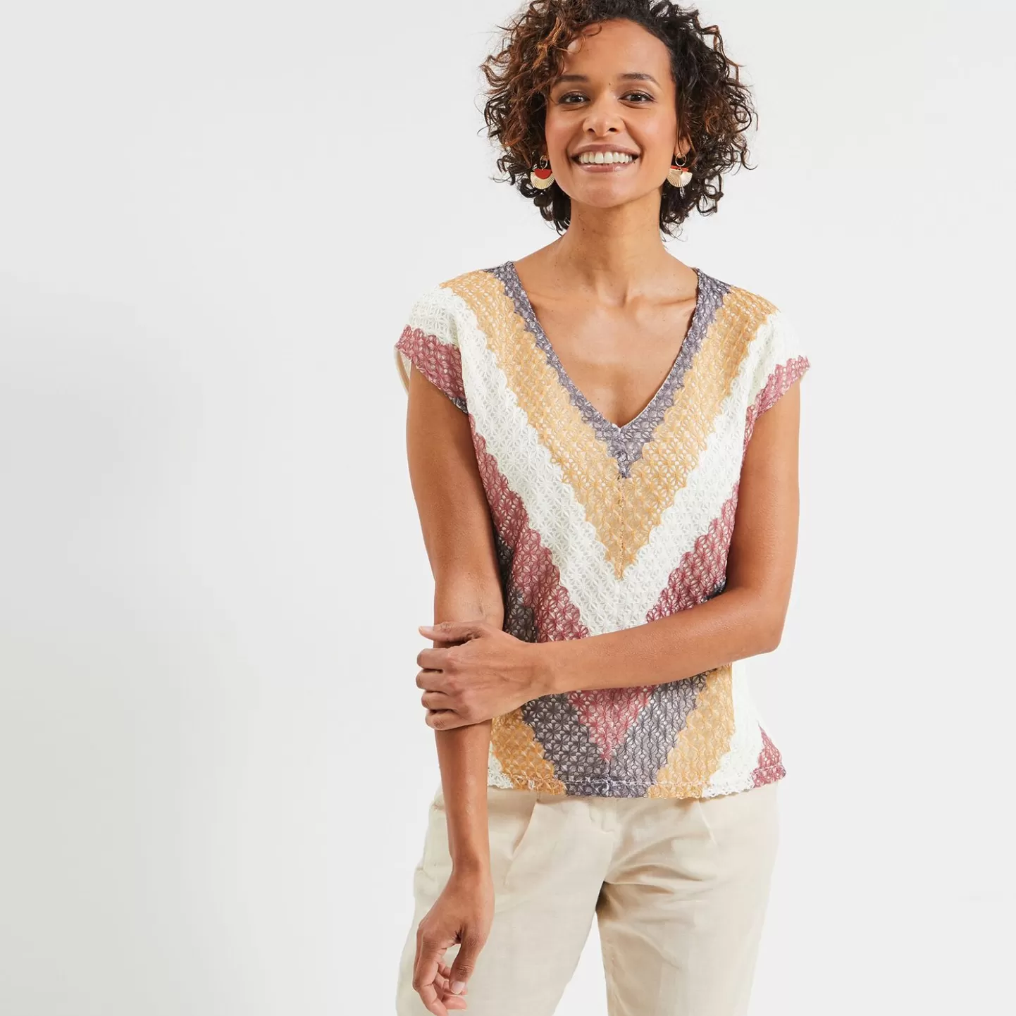 Grain de Malice Tshirt Crochet Femme- T-Shirts & Tops