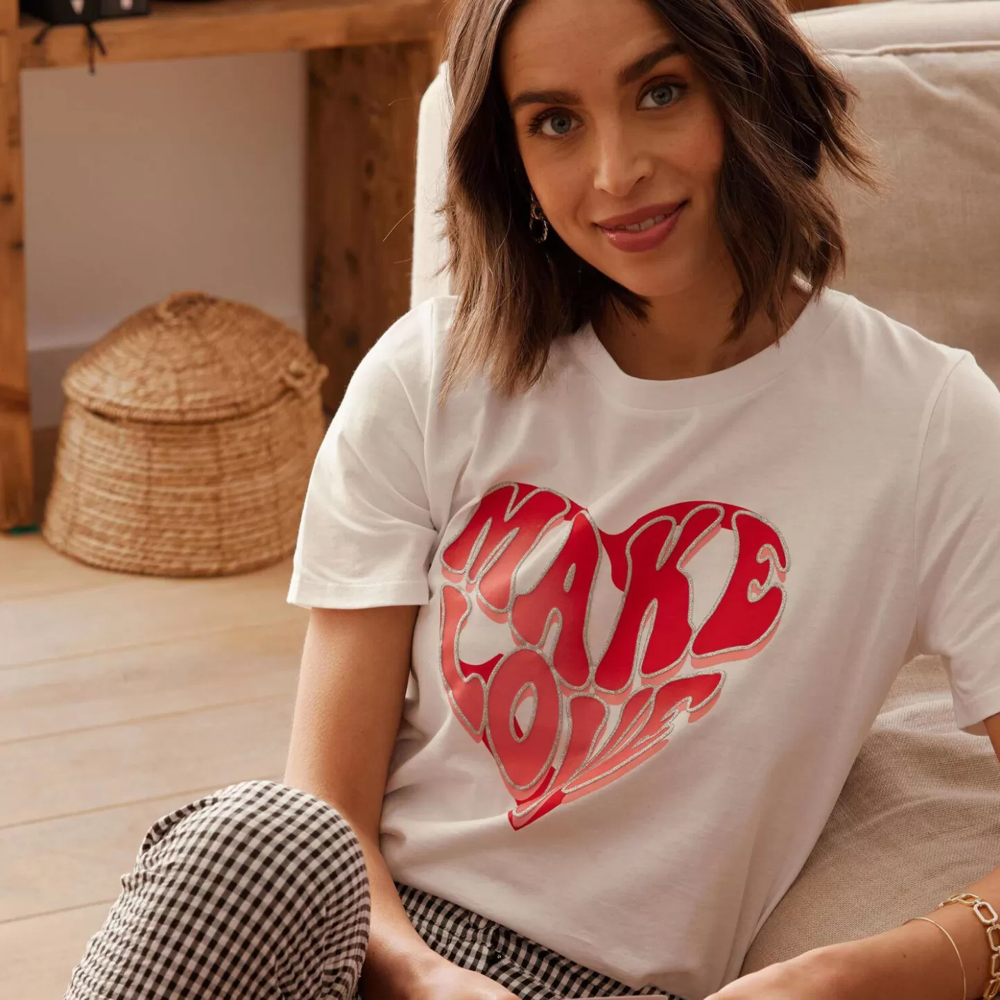 Grain de Malice Tshirt Imprimé Coeur Femme- T-Shirts & Tops